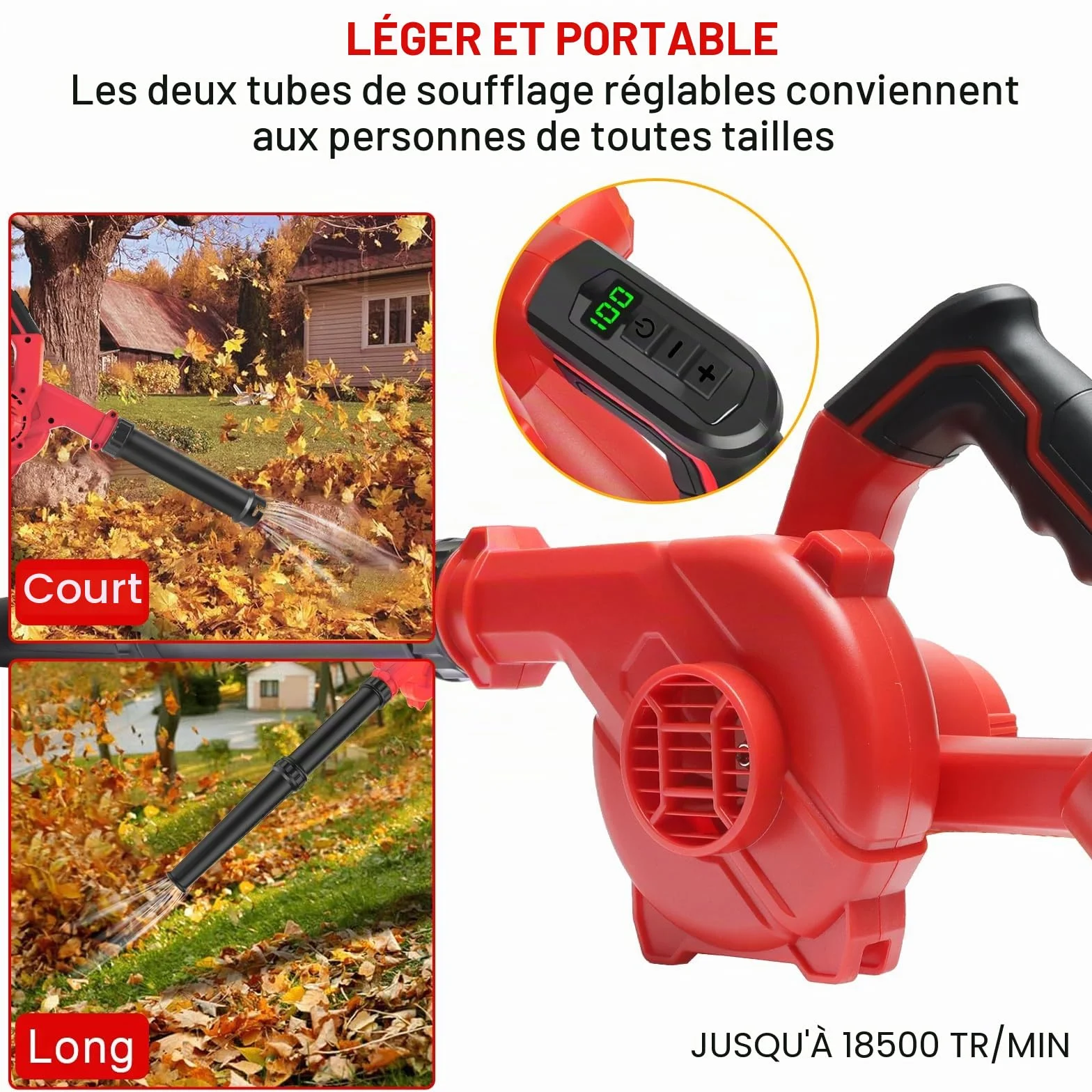 Souffleur à Feuilles sans Fil 18V pour Batterie Milwaukee, souffleur électrique pour pelouse, déneigement