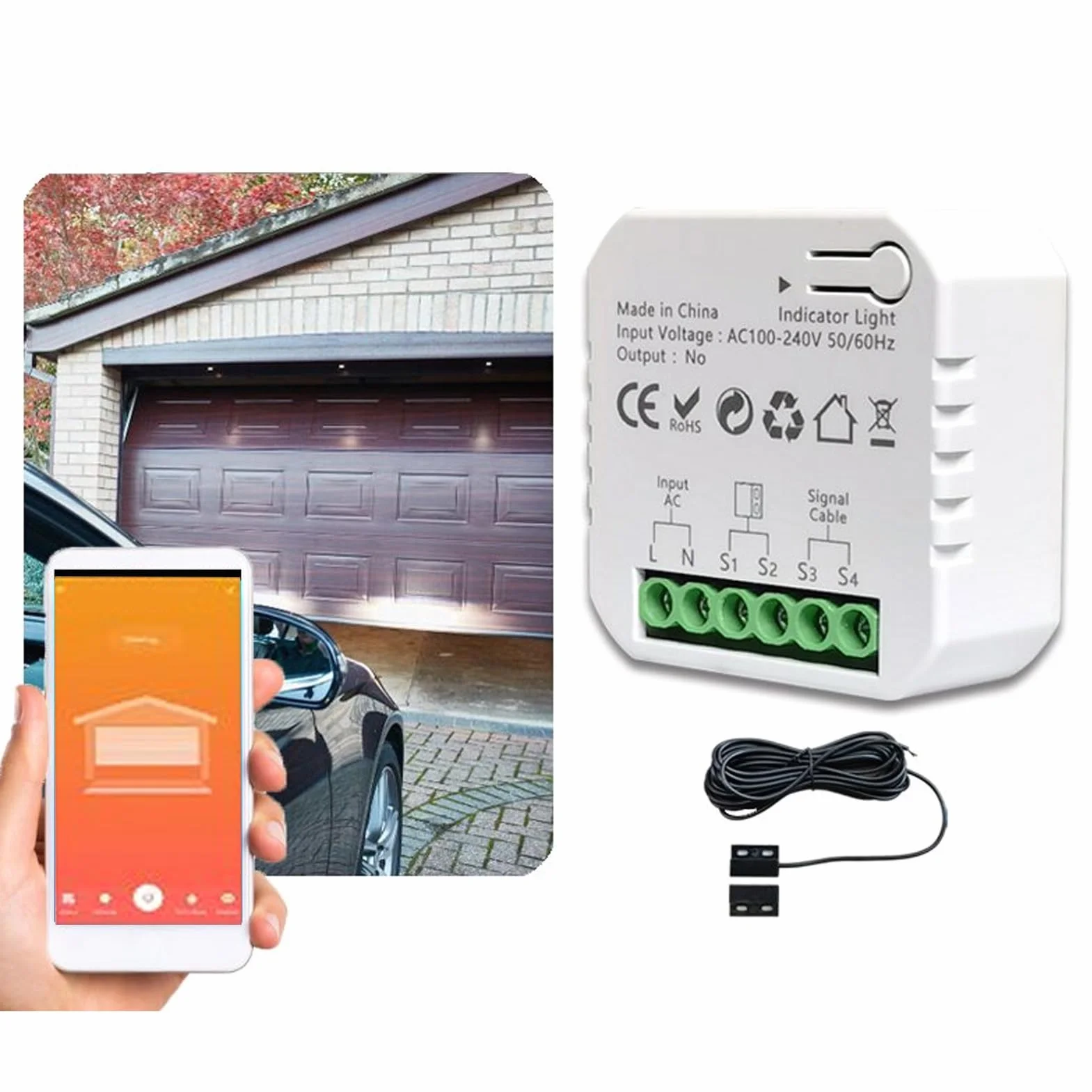 Kit d'ouverture de porte de garage, télécommande WiFi pour Tuya Zigbee 100 à 240 V