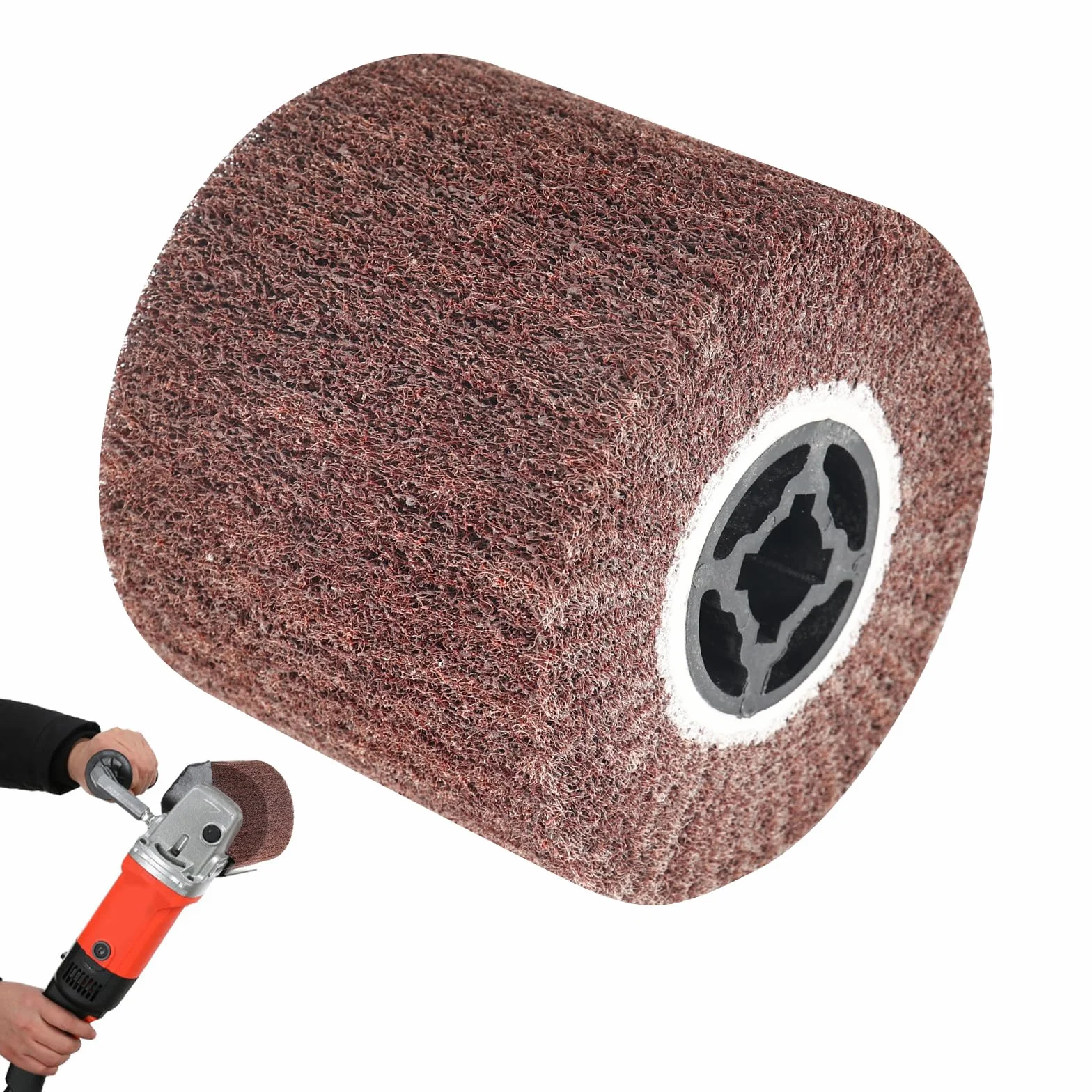 Rouleau de satin à grain 120 - 120 x 100 mm - Brosse de satin - Manchons abrasifs pour rouleau abrasif - Idéal pour le ponçage et le satinage - PYserne