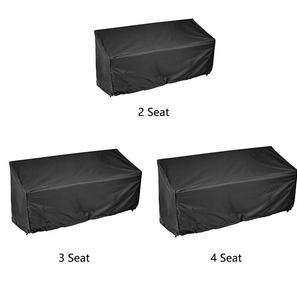 Housse de protection pour banc de jardin 2/3/4 places imperméable anti-UV avec cordon de serrage