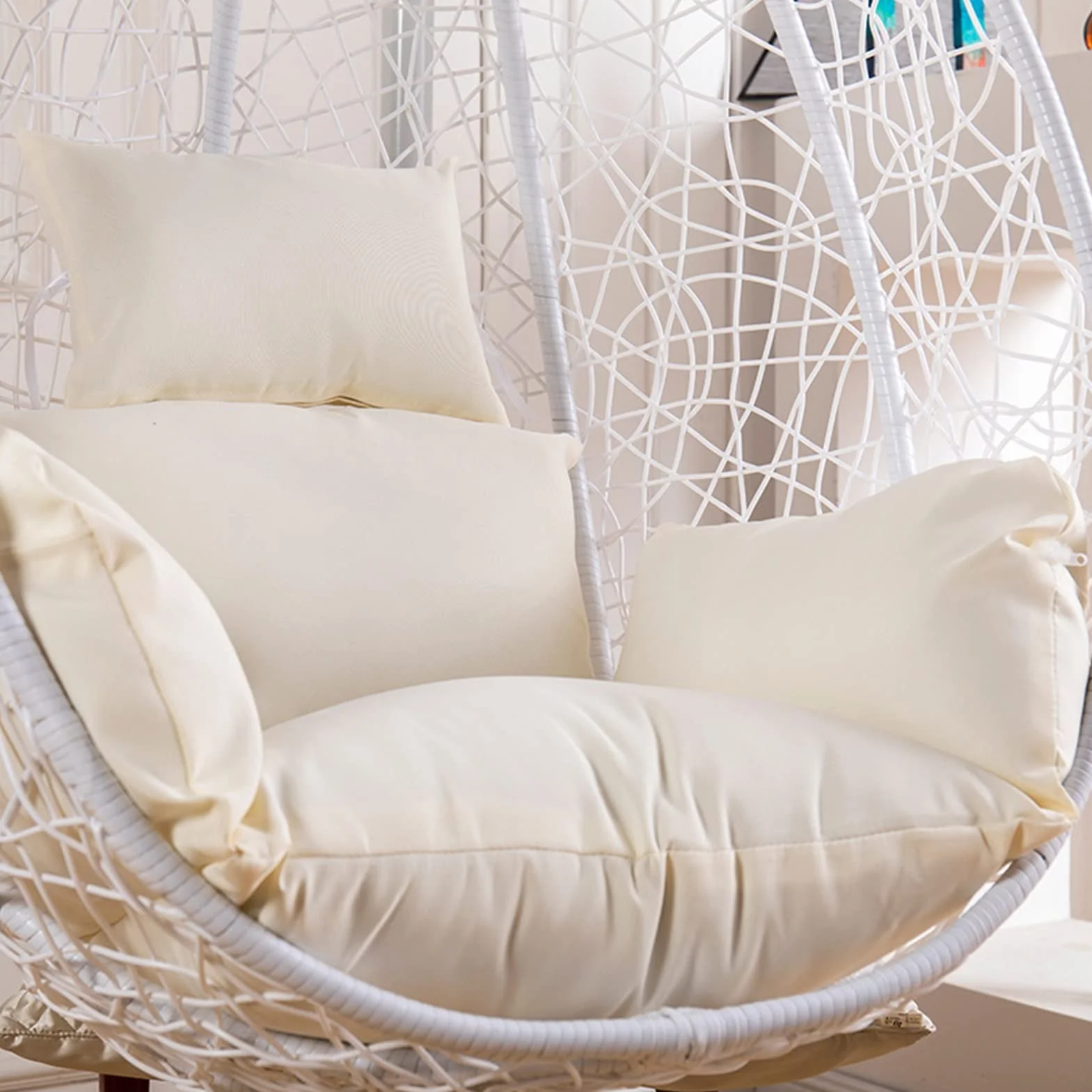 Earnmore Housse de Coussins de Chaise d'oeuf, Housse de Remplacement, Blanc