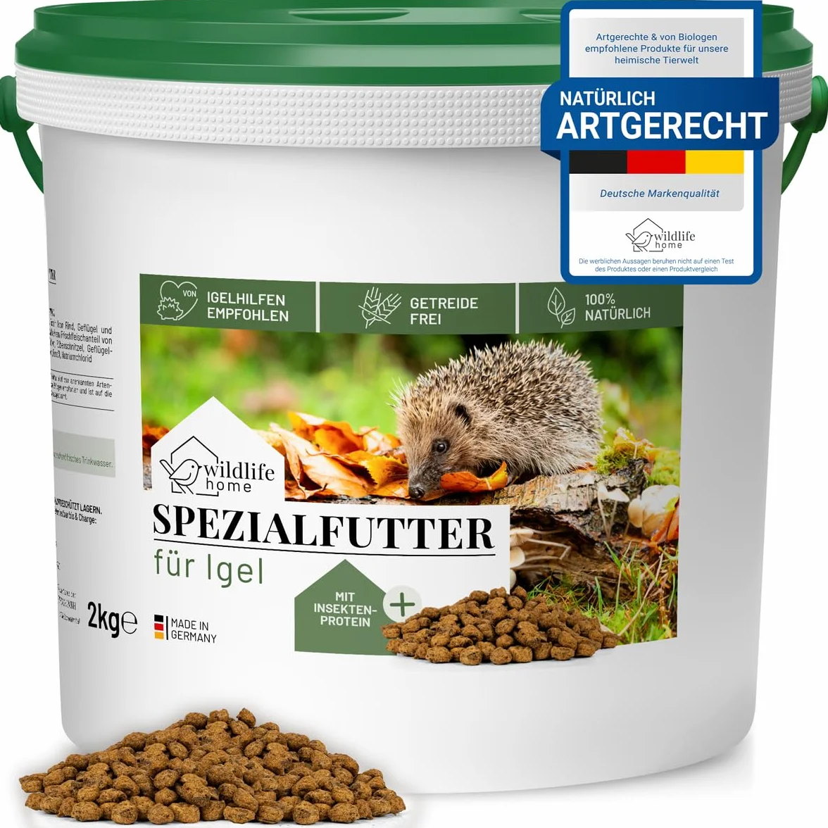 Wildlife Home Nourriture pour hérissons sans céréales 2 kg protéines d'insectes