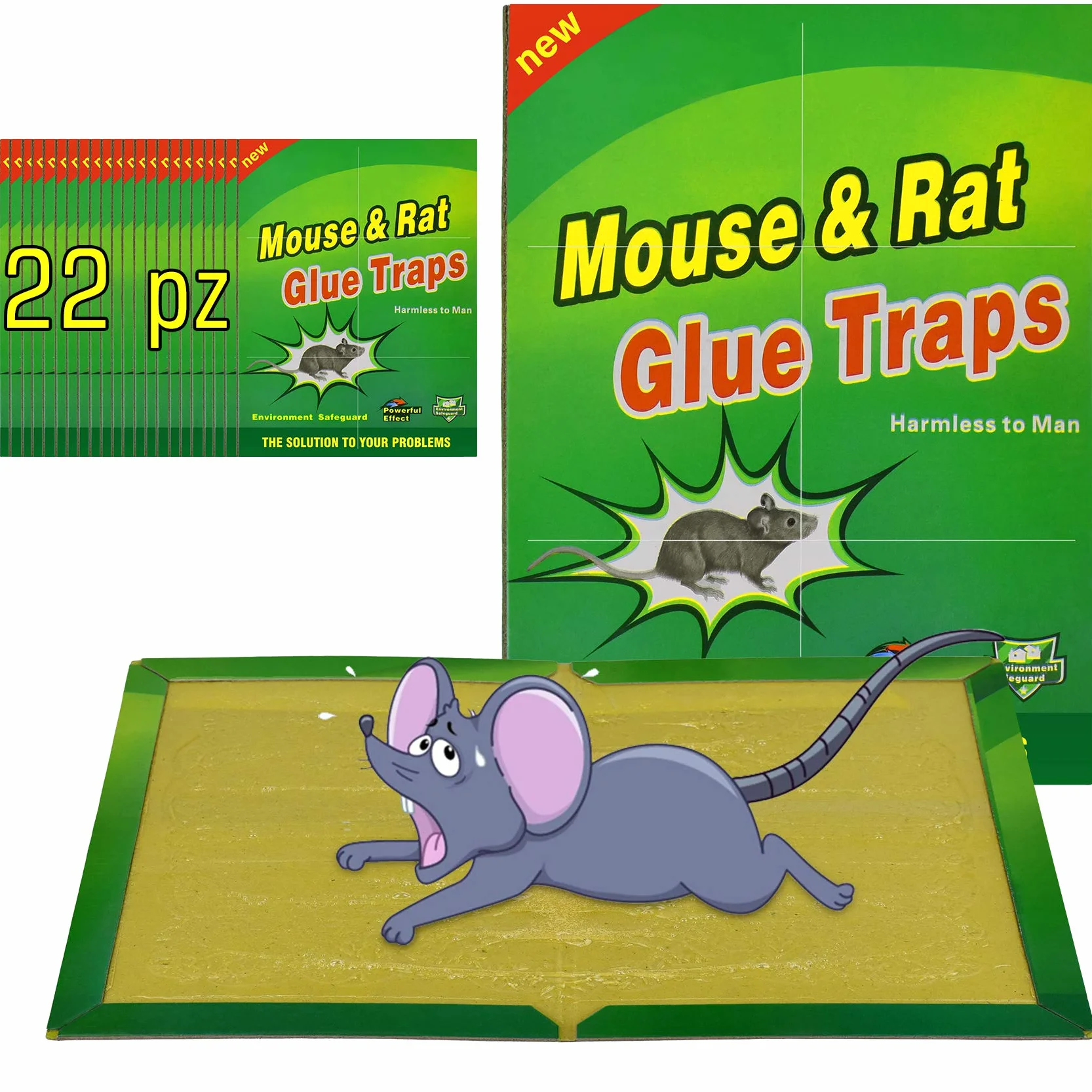 Piege a Souris Rat Colle Collant 22 Pièces Pièges à Souris Attrape Anti Souris Rat Glue Plaque Collante Piège Souris et à Rats Puissant Mouse Trap Mulot Exterieur Efficace Interieur