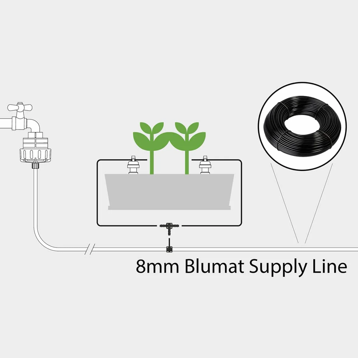 BLUMAT Tuyau d'approvisionnement en Eau 10 m Noir