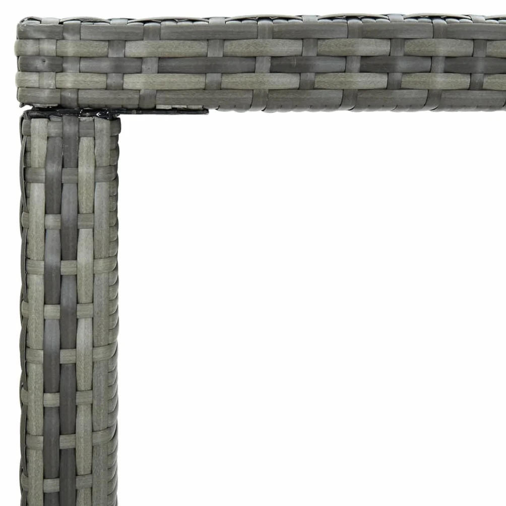 Tomostar Table de Bar Haute Extérieur Gris 130x60x110 cm Résine tressée Verre