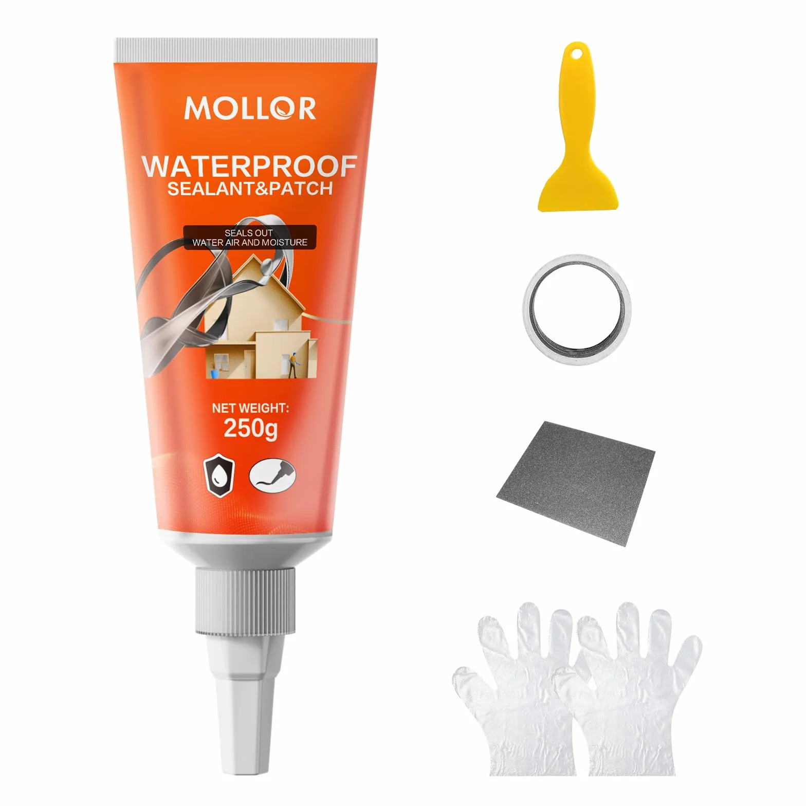 Remplissage de fissures pour béton, mastic de ciment robuste, auto-nivelant pour allée, allée, terrasse, colle à calfeutrer étanche pour extérieur, gris, 250 g