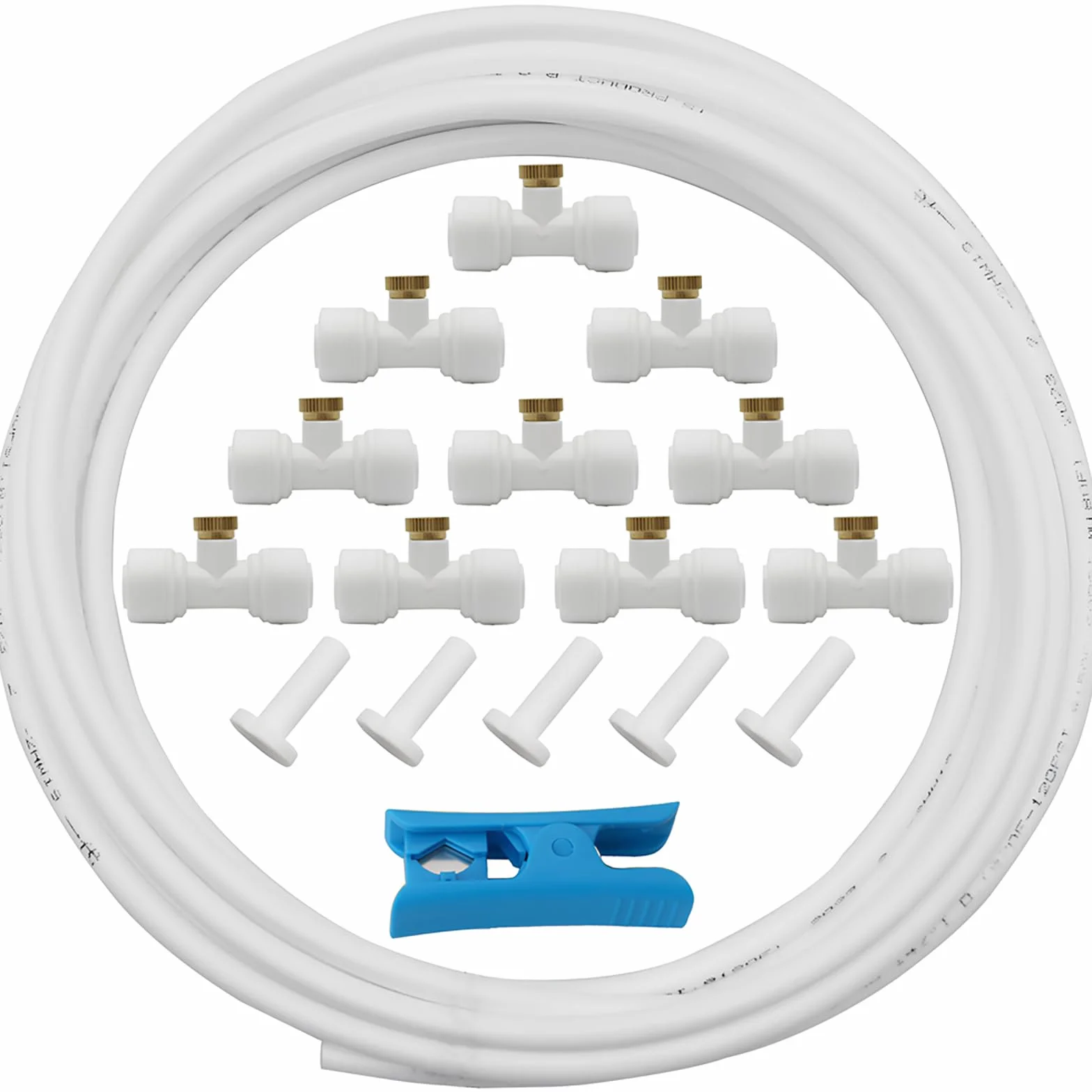 CESFONJER Système Brumisation Extérieur Kit 5 m 10 Buses Brumisation Blanc
