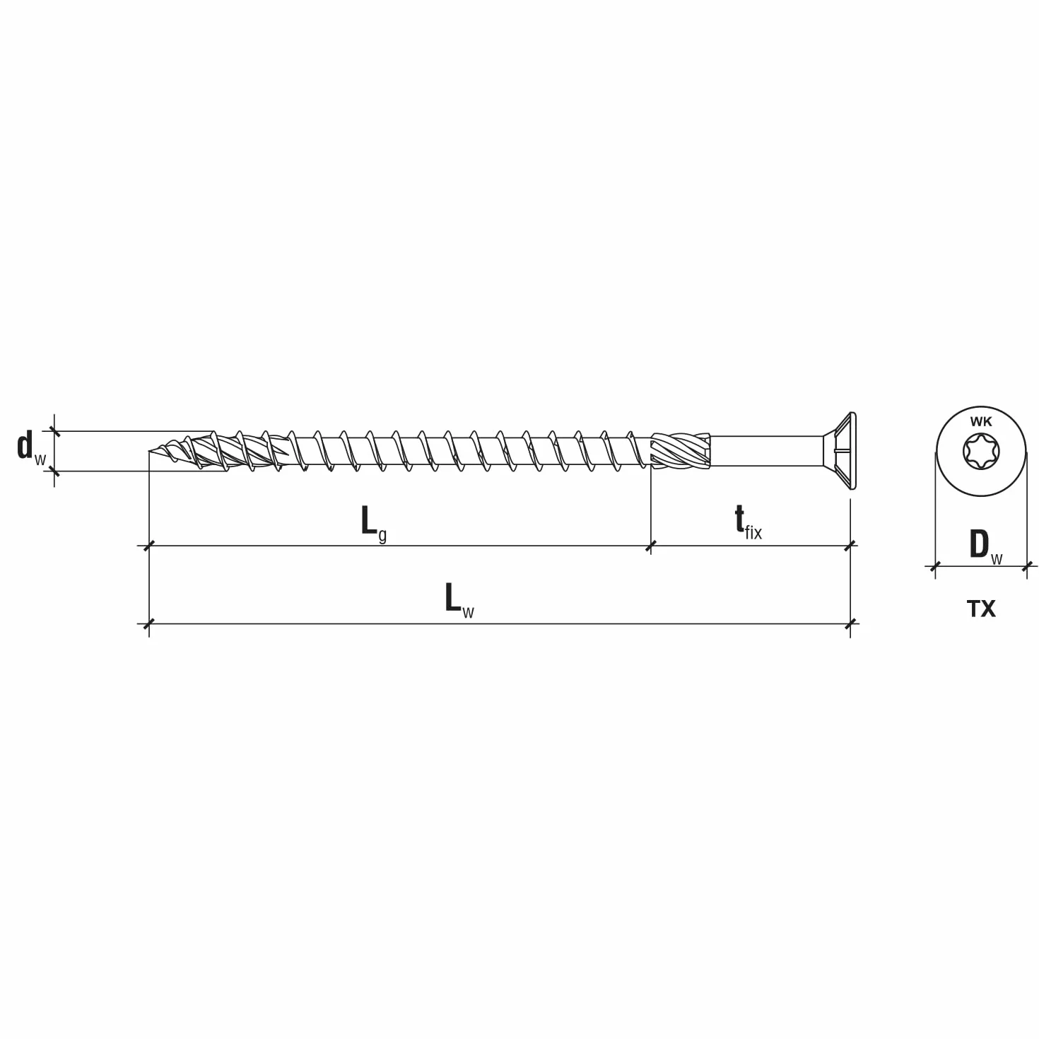 Vis à bois de construction Tête fraisée Vis pour aggloméré TX (5,0 x 100 mm 200 Pièces)