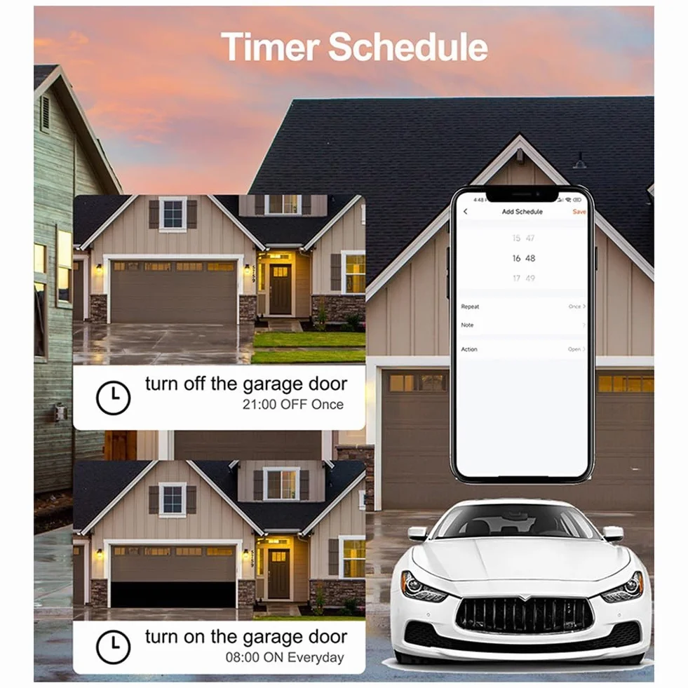 Module de Contrôleur D'Ouvre-Porte de Garage Tuya, Commutateur de Télécommande, Application Smart Life, Fonctionne avec Alexa Home Assistant Wifi