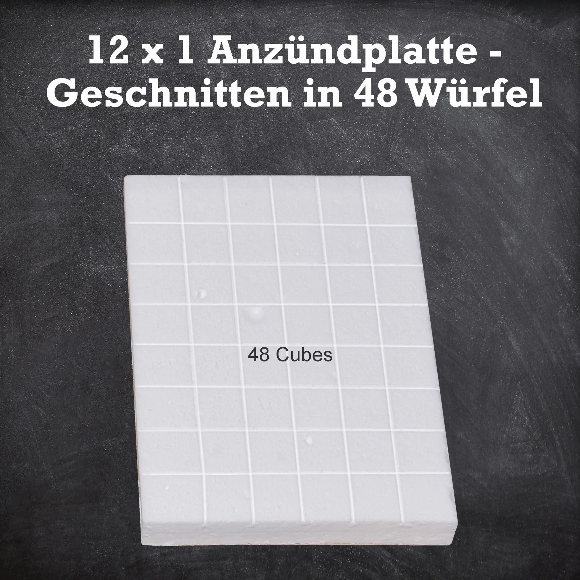 FLAMMBURO Lot de 576 cubes d'allumage paraffine allume-barbecue allume-cheminée fabriqué en Allemagne 12 boîtes x 48