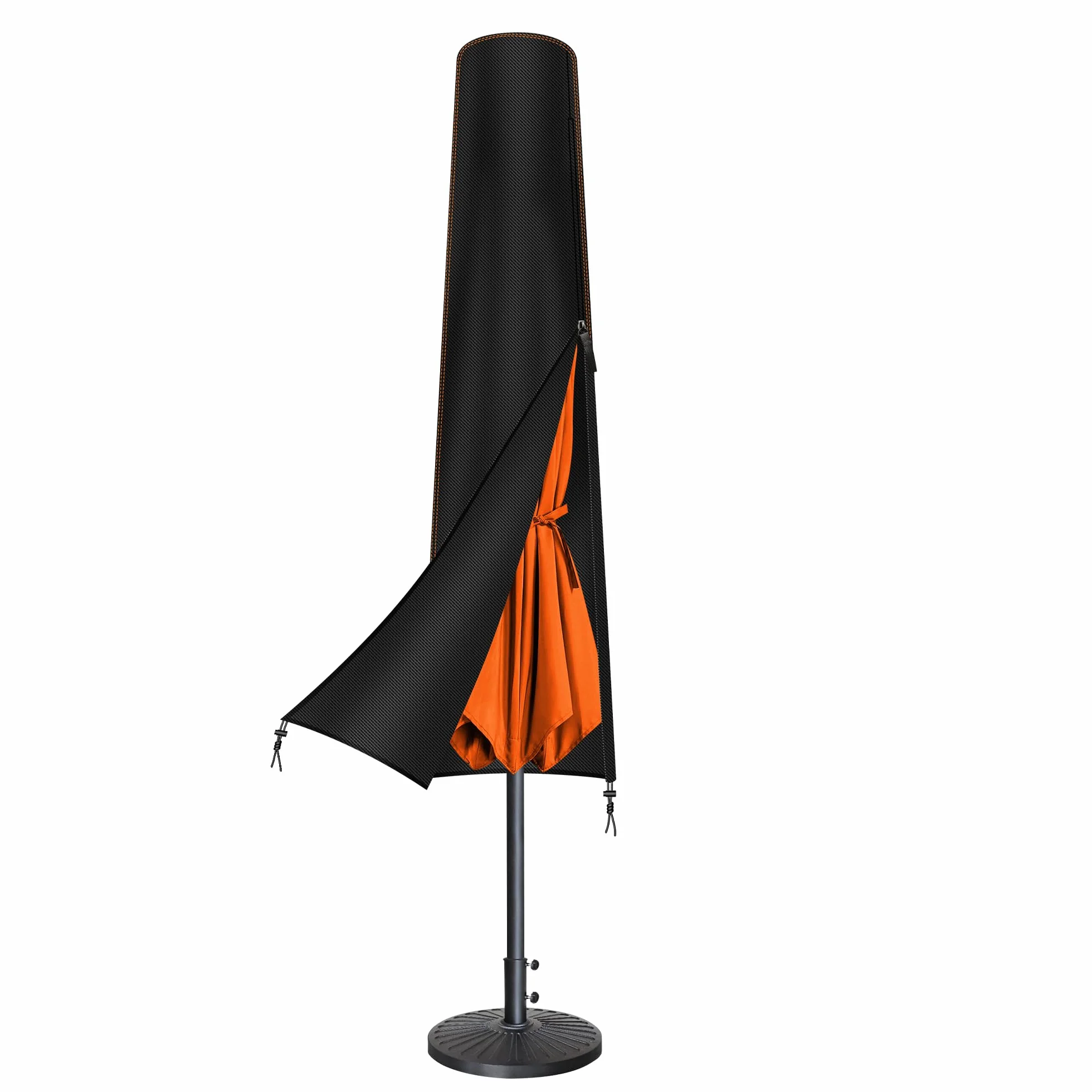 Enzeno Housse Parasol Droit Tissu Oxford 420D Imperméable 190x30/40/50 cm Noir Fermeture éclair