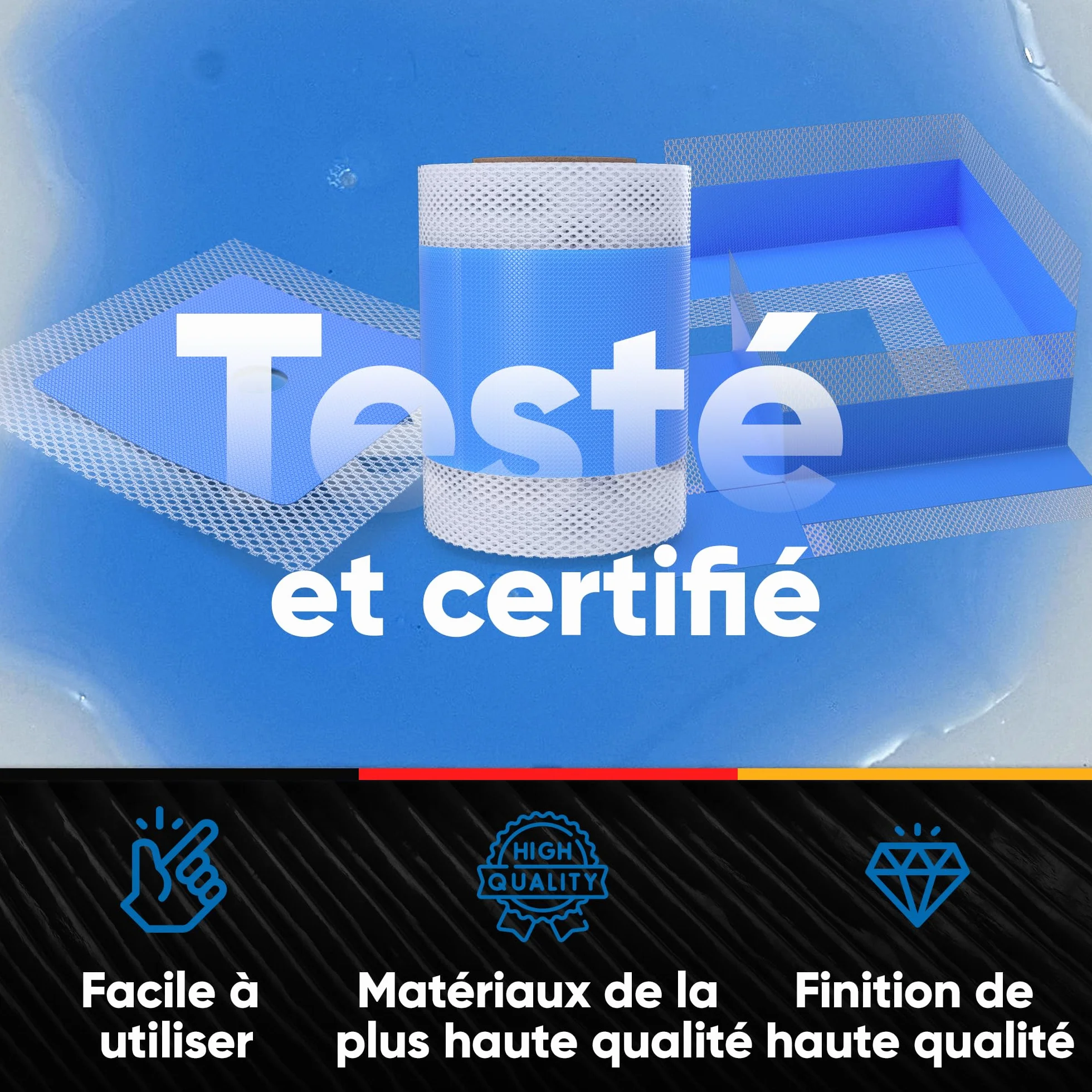 Bande d’étanchéité D11, 10–50 mct, bleue, bande d’étanchéité bain, bande d’étanchéité douche bande d’étanchéité carrelage