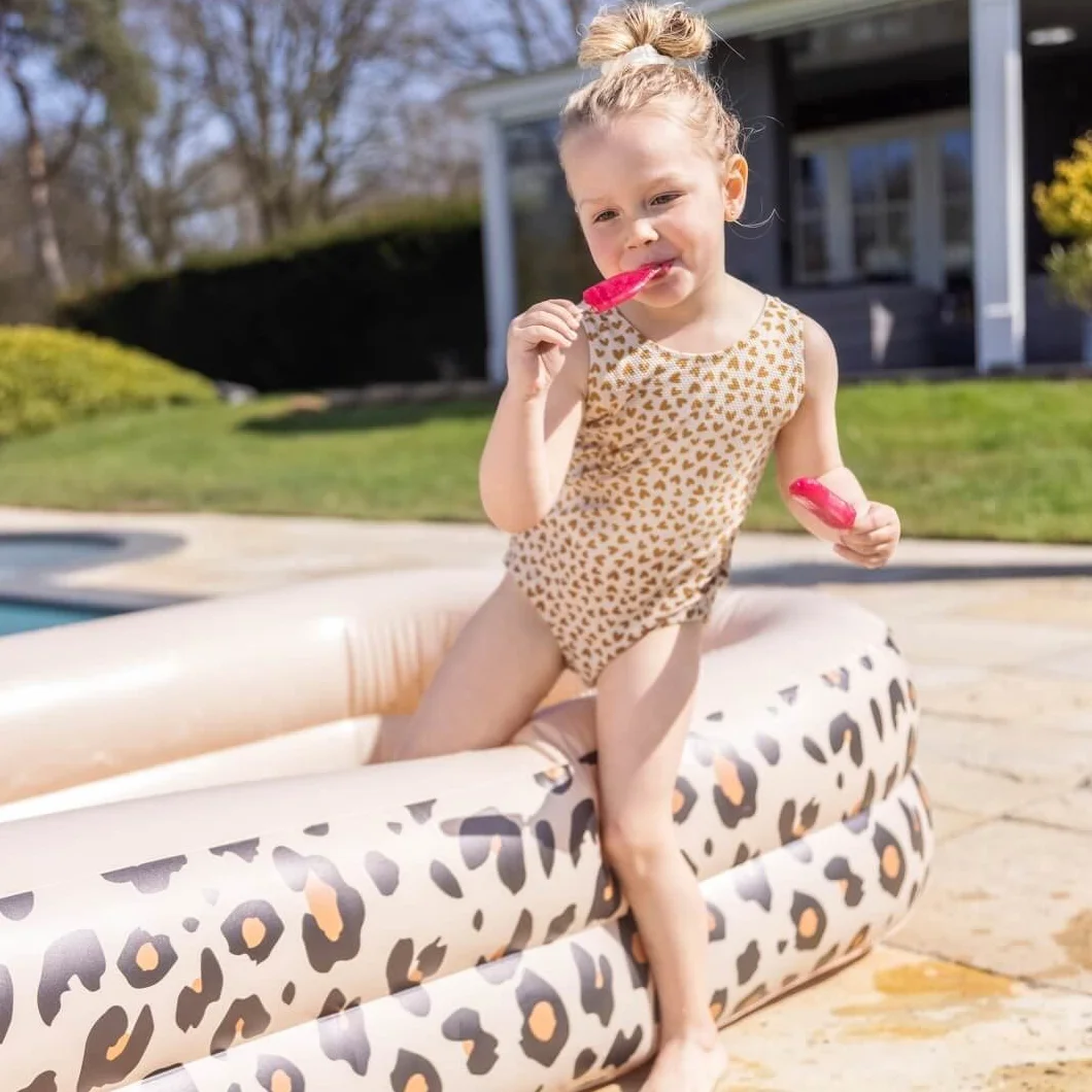 Swim Essentials Piscine Enfant 200 cm Léopard Beige Rectangulaire