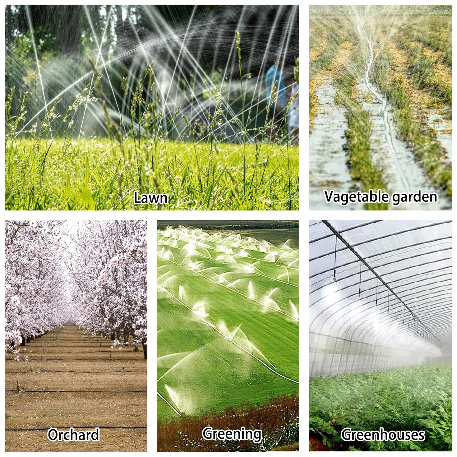 Micro Arroseur Buse 360 Degrés Rotative Tête, Spinning Refraction, avec Connecteur Barb pour Pelouses Jardins