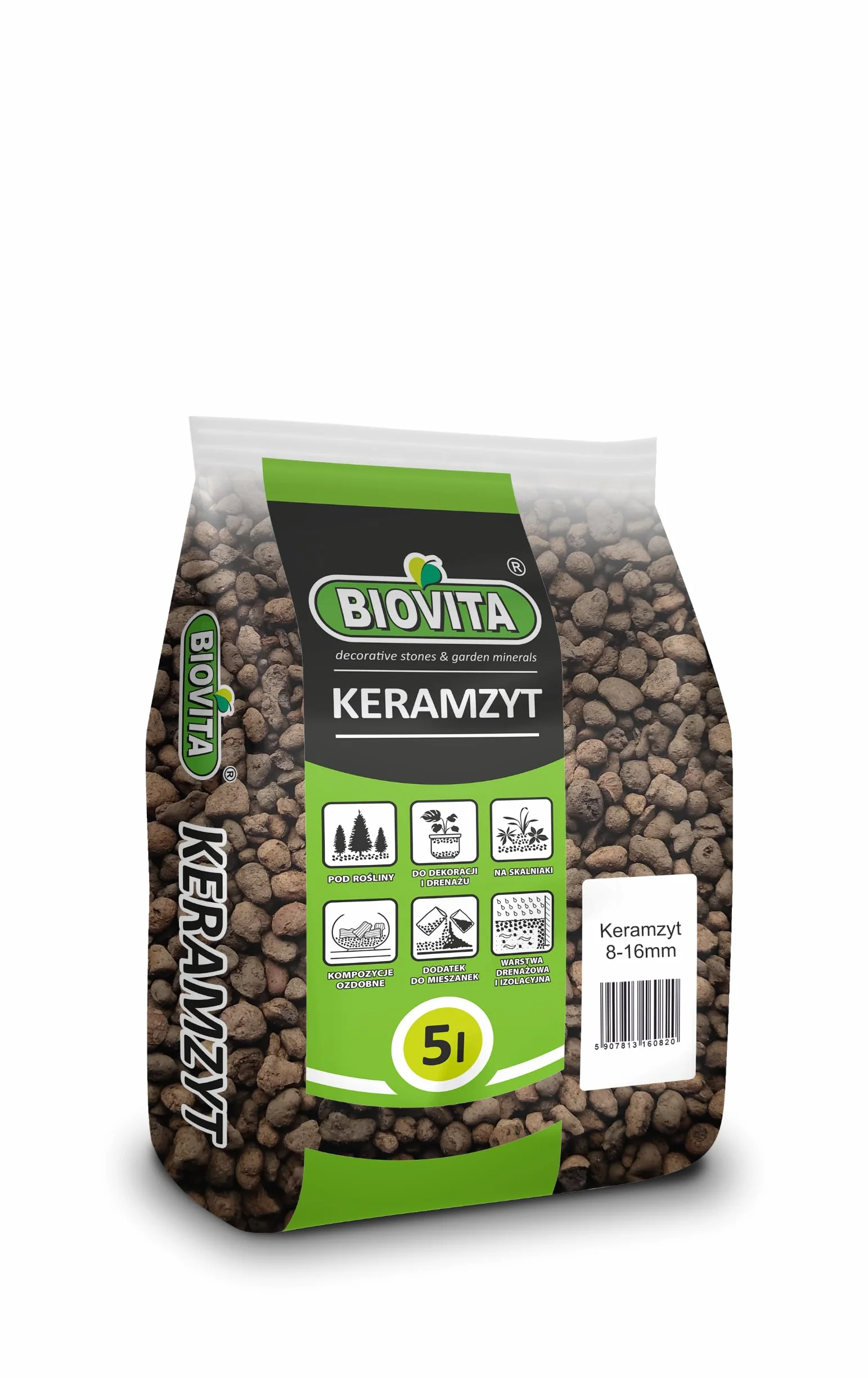 BIOVITA Argile expansée Granulés drainage 8-16 mm plantes intérieur 5 l