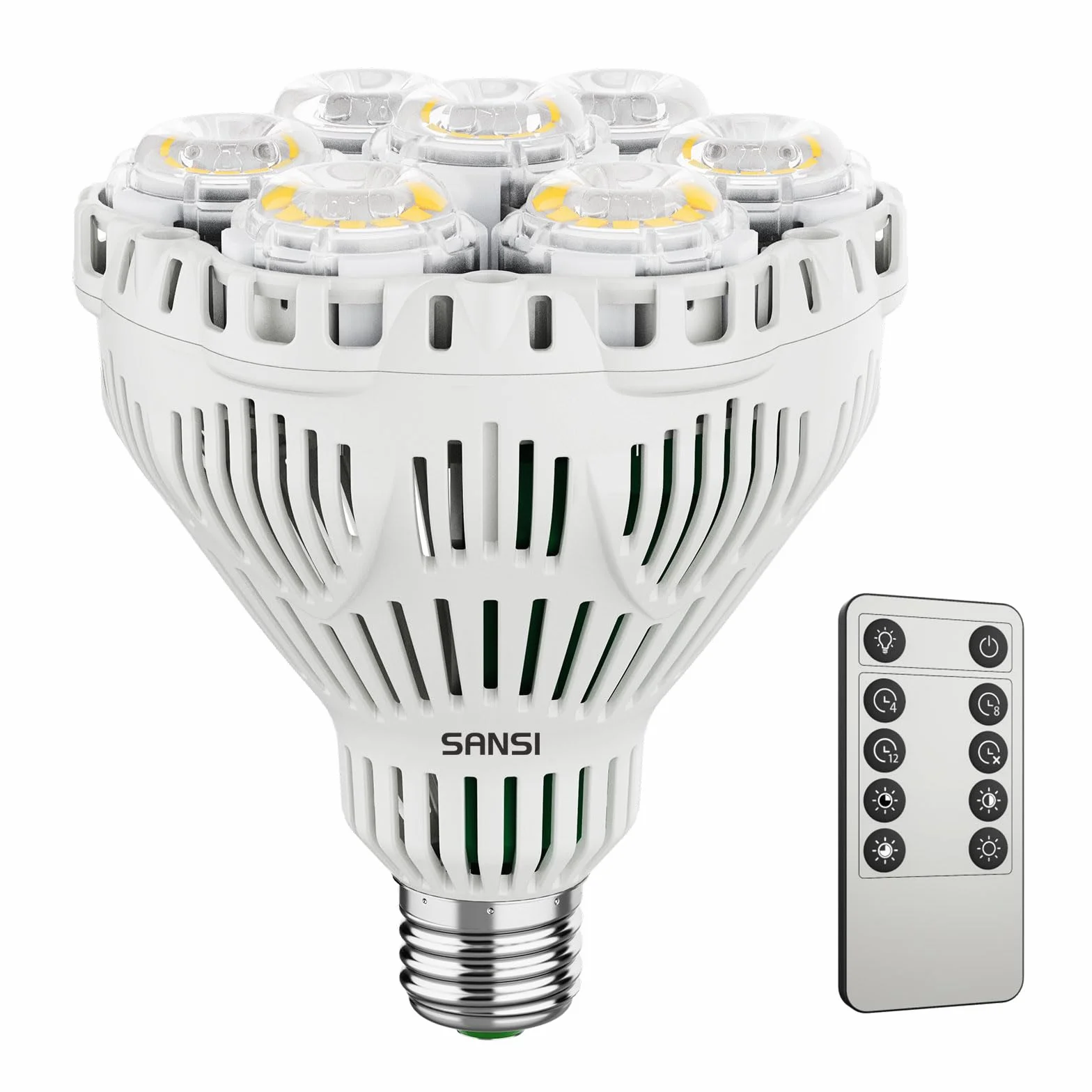 SANSI Lampe Horticole LED Dimmable E27 40W Spectre Complet Minuterie 4/8/12H PPF 67umol/s
