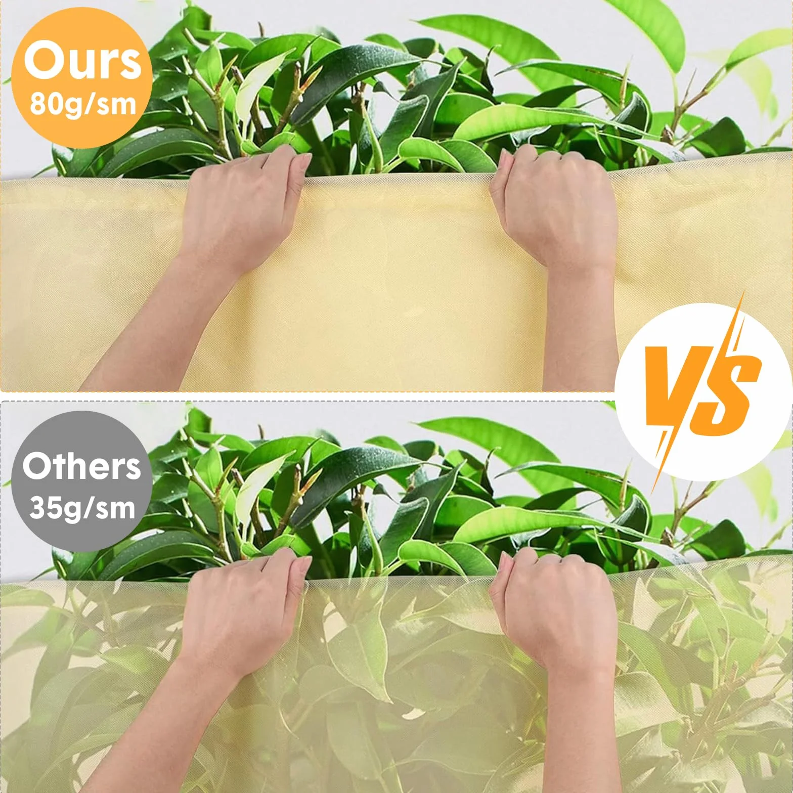 Housse Hivernage Plante Exterieur 120x180cm 80g/m² avec Fermeture éclair Réutilisable Beige