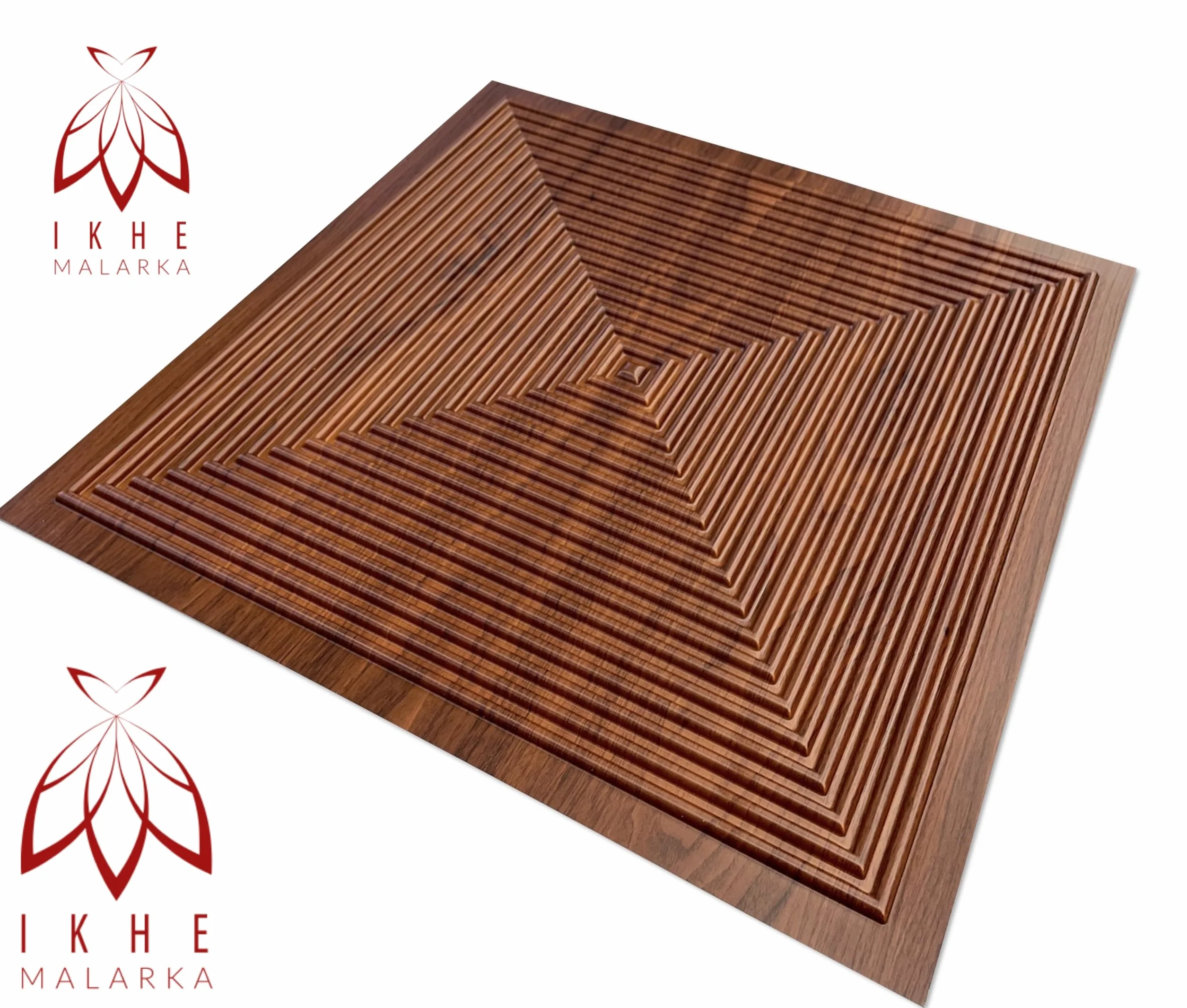 Lot de 8 panneaux en plastique, PVC, 2 m², aspect 3D, 50 x 50 cm, pour mur, plafond, effet bois, marron D182