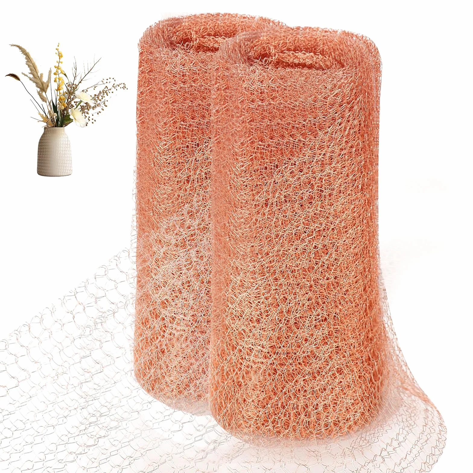 Grillage Anti Rongeur en Cuivre 3Mx12.7CM OFFCUP 2pcs Protection Jardin