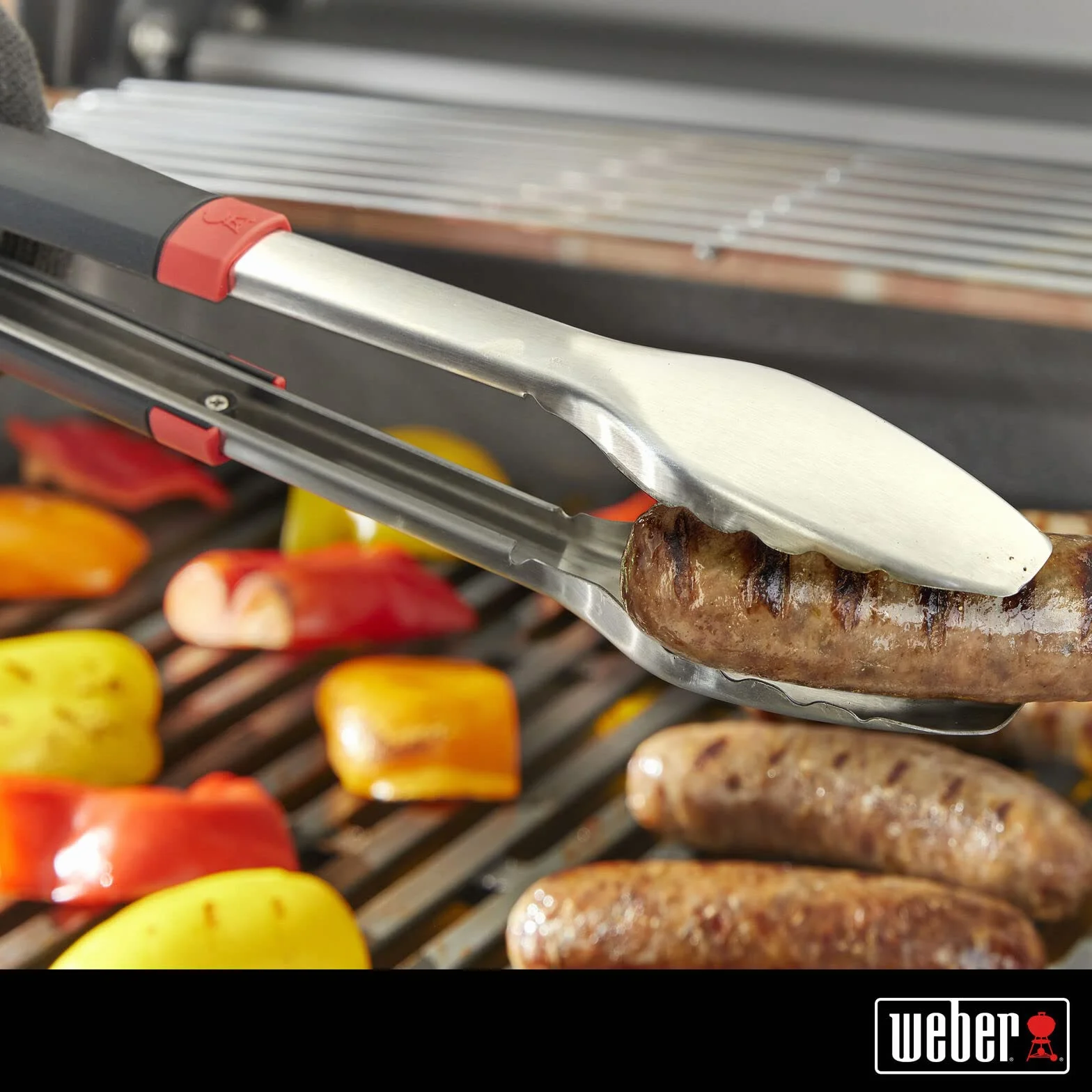 Weber Pince de barbecue 40cm acier inoxydable noir
