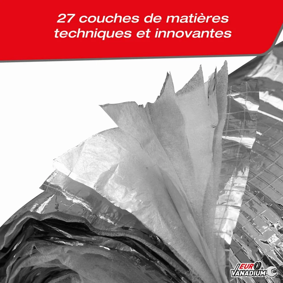 Isolant multicouche mince 27 épaisseurs : Isolation thermique et phonique pour tous les projets - 15 m² - Gris