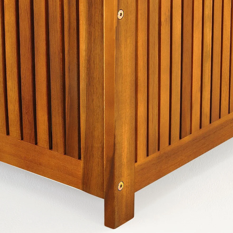 Casaria Coffre de Jardin 205 L Bois d'Acacia Rangement Extérieur Bâche Intérieure Couvercle Renforcé Charge 160 kg
