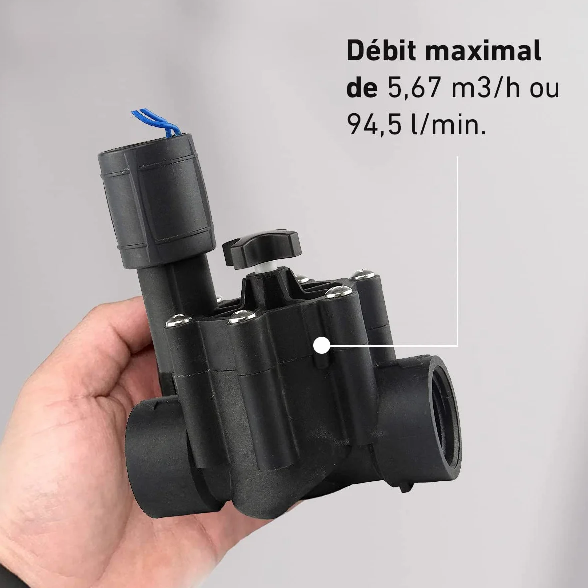 Aqua Control Q160C Électrovanne d'irrigation 1" filetage femelle 24 VAC régulateur de débit