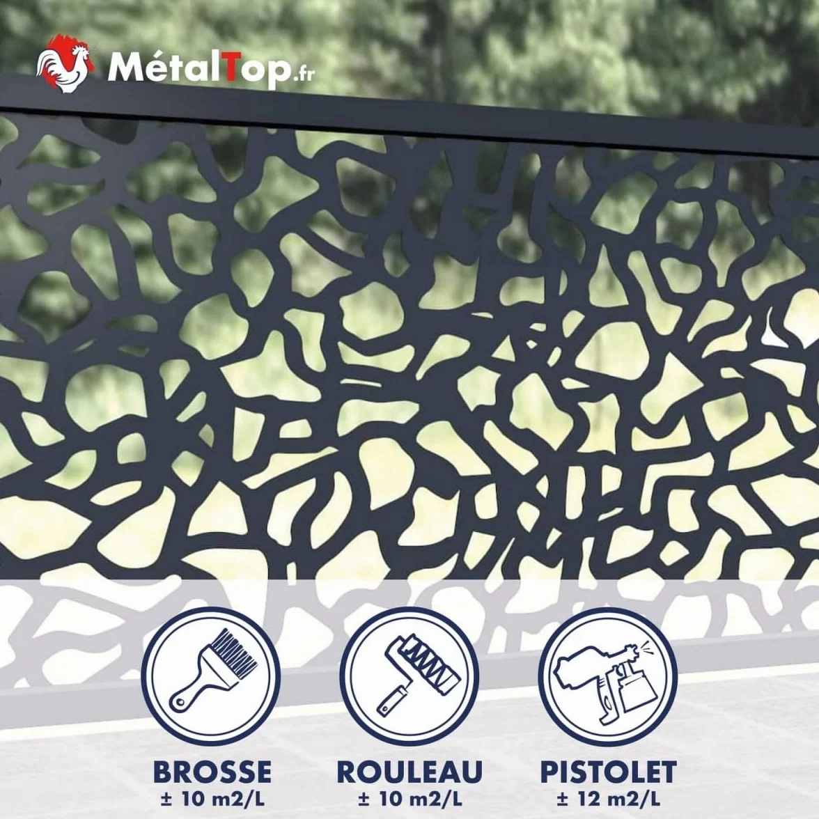 Metaltop - Peinture Antirouille Mat - Gris noir - RAL 7021-1 L - Protection pour métal extérieur avec finition sobre et résistante