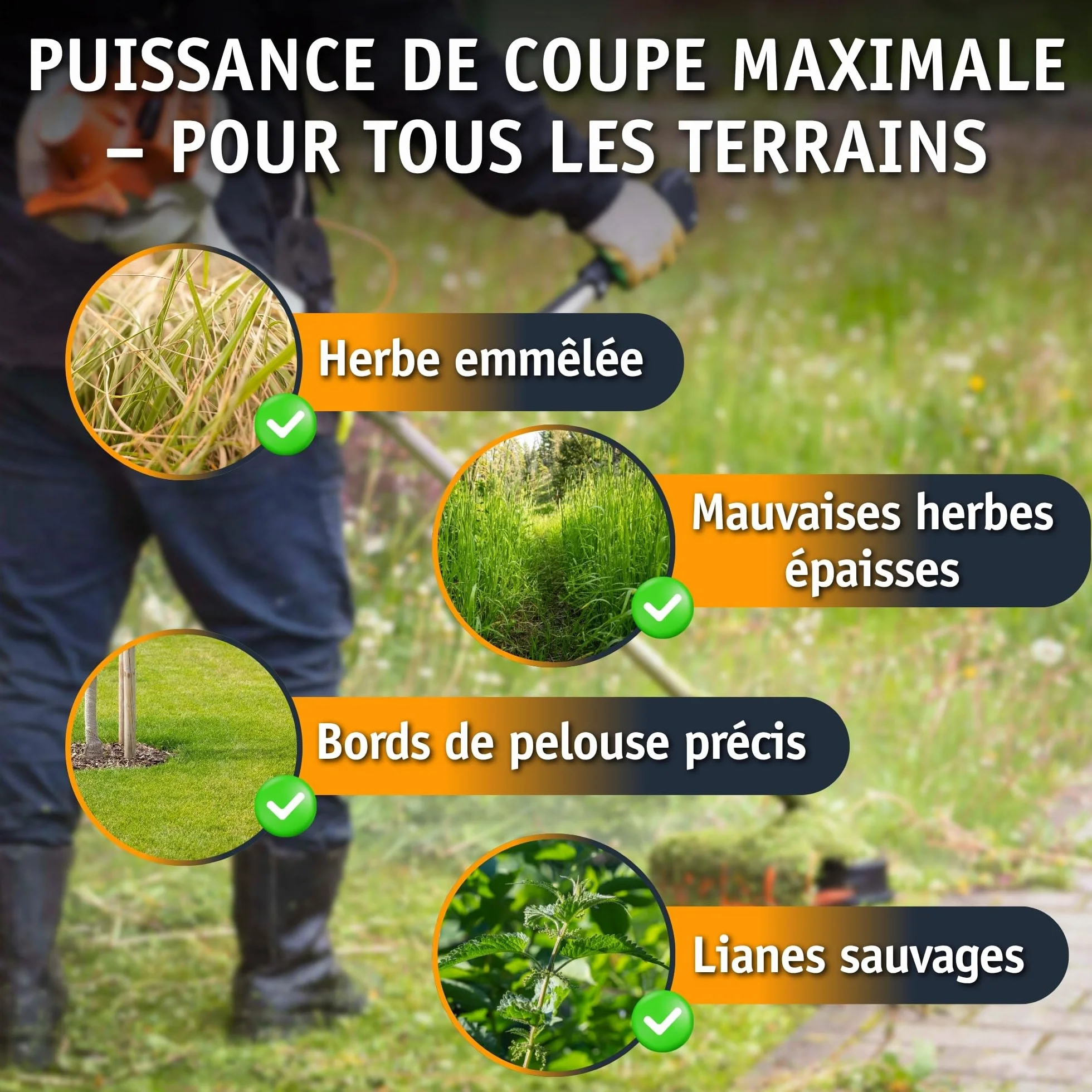 Fil de débroussailleuse 3mm 50m coupe-bordure rotatif renforcé incassable