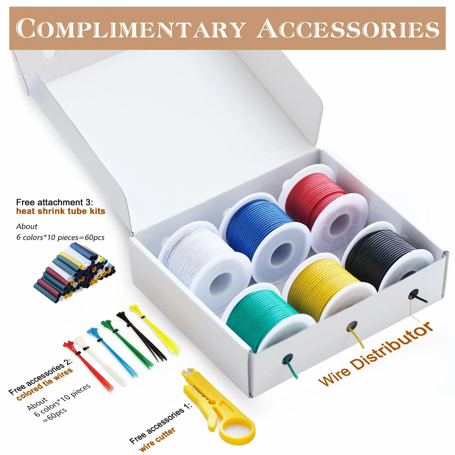 Fil électrique en PVC-1,3mm² 16AWG Kit de Fil Electrique en PVC Total 45mètres (6 Coloris Chaque Couleur 7,5 mètres) Fils Isolés en Fil de Cuivre étamé-Kit de Fils Toronnés de Calibre 16 Pour DIY