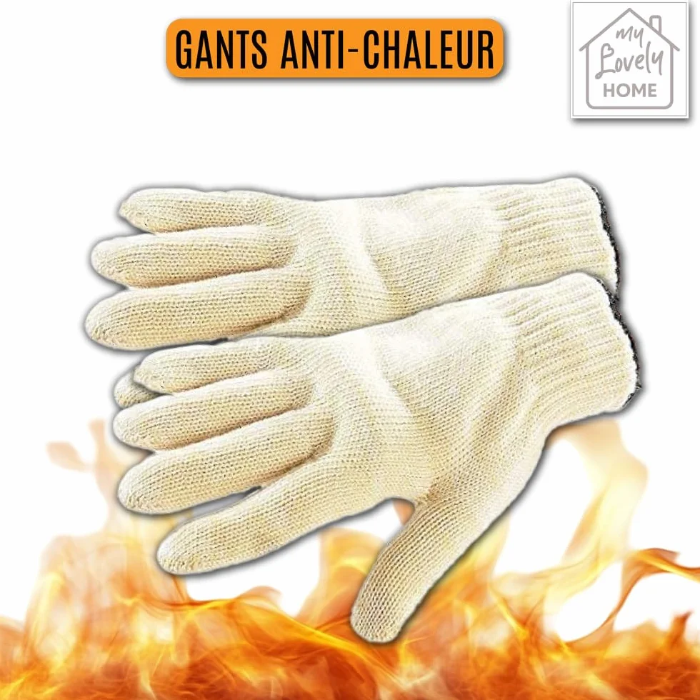 Gants de Barbecue Anti-Chaleur 350°C 26cm Coton Polyester - My Lovely Home