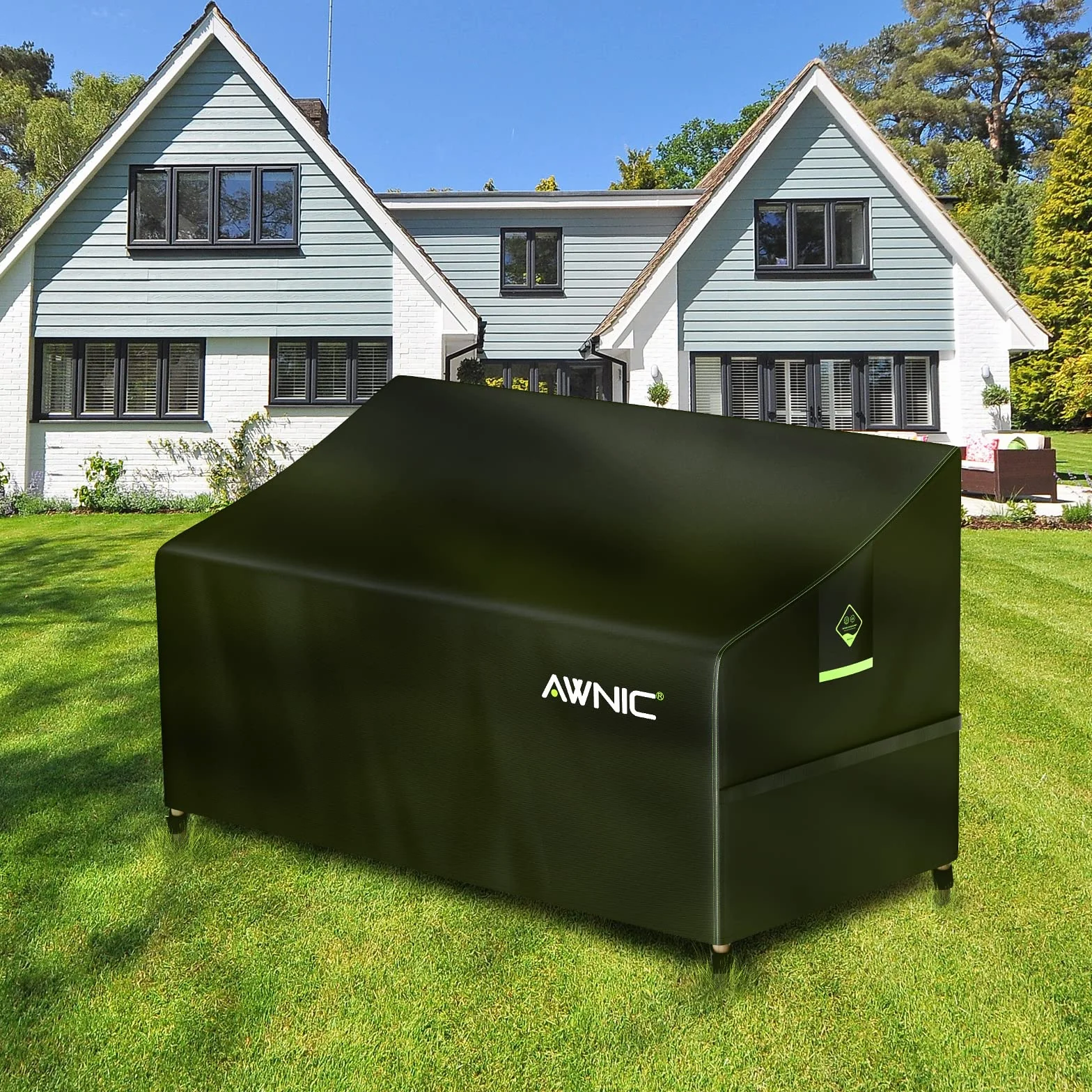 Housse de Protection pour Banc de Jardin Imperméable Polyester 420D 3 Places 175 x 85 x 65 cm