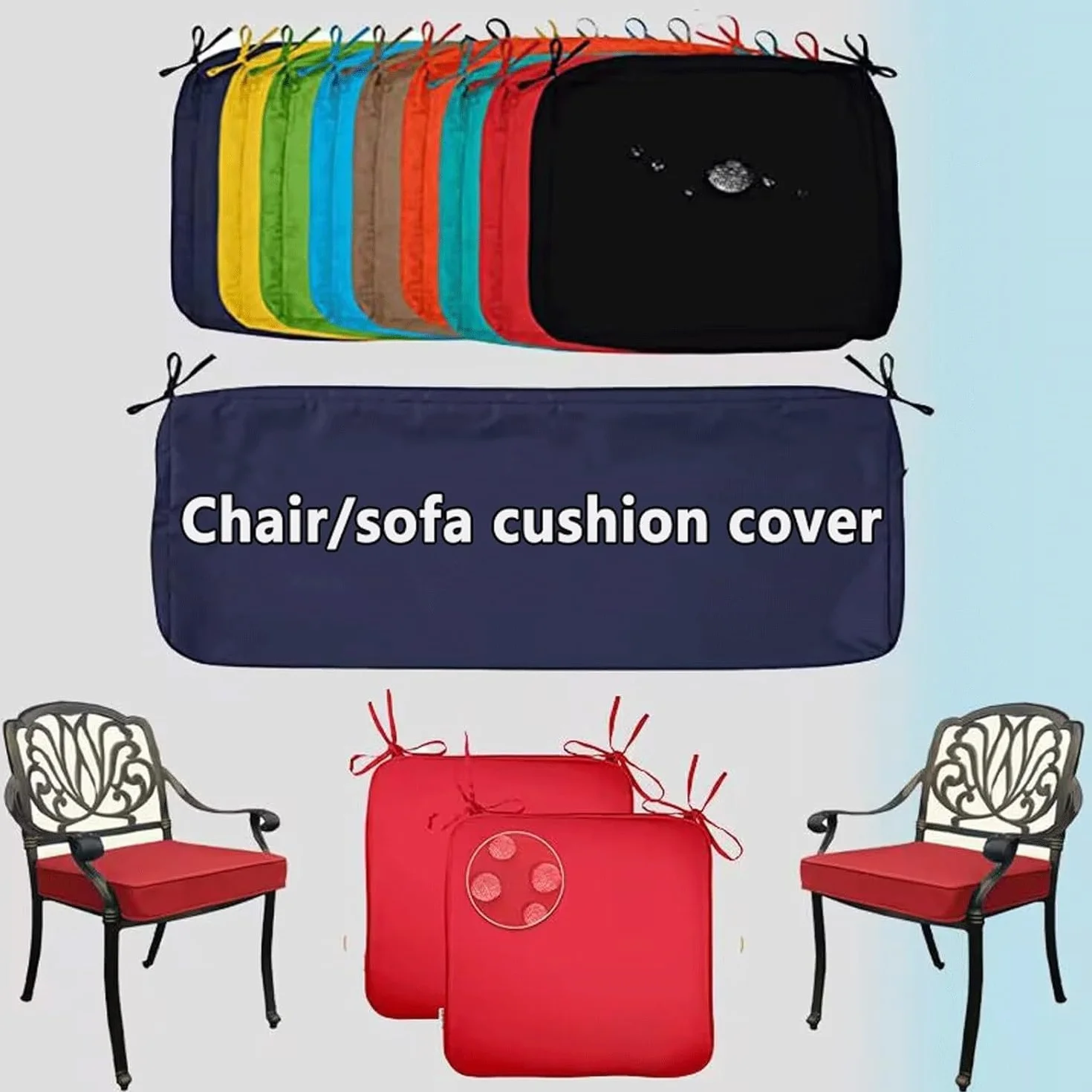 uyeoco Housse de Coussin Exterieur 60x60/45x45/50x50cm Impermeable Jardin Canapés