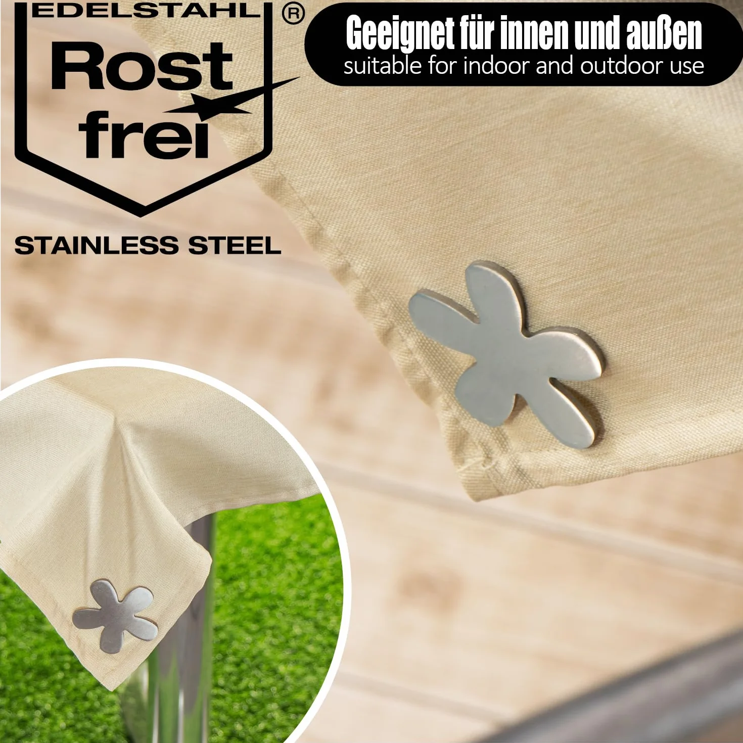 Poids pour Nappe 8X, Fixations Magnétiques en Acier Inoxydable, Pinces Lourdes pour Jardin et Terrasse