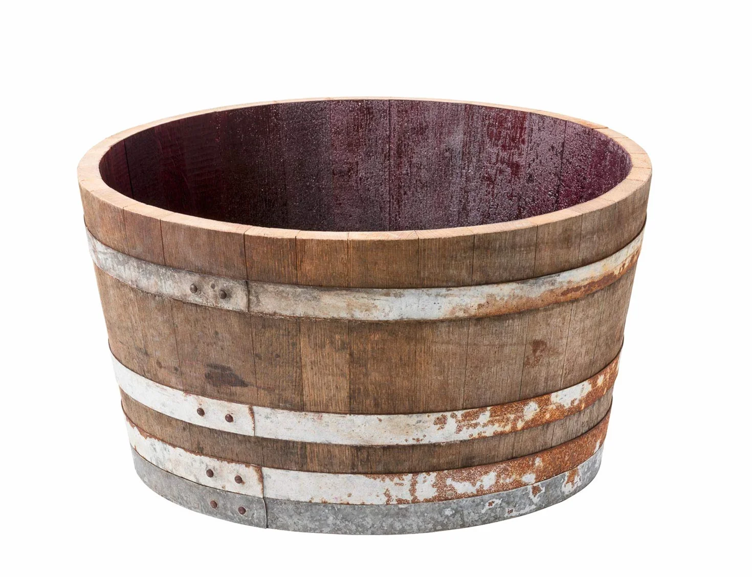 Temesso Demi-tonneau de vin en Bois de chêne Bac à Fleurs Mini étang Rustique