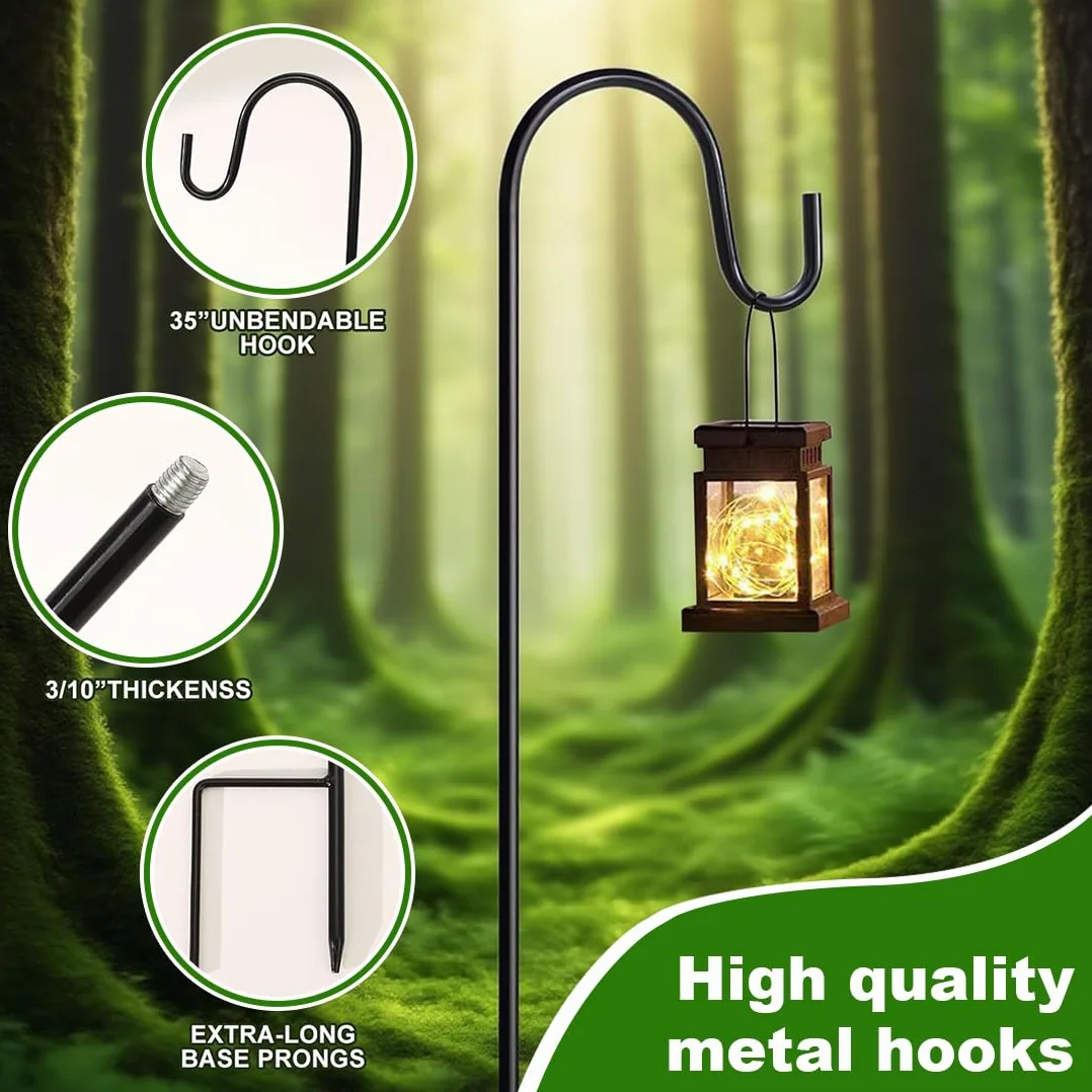 Crochets De Berger 80.5 cm Support Jardiniere Reglable pour Mangeoire Oiseaux Exterieur