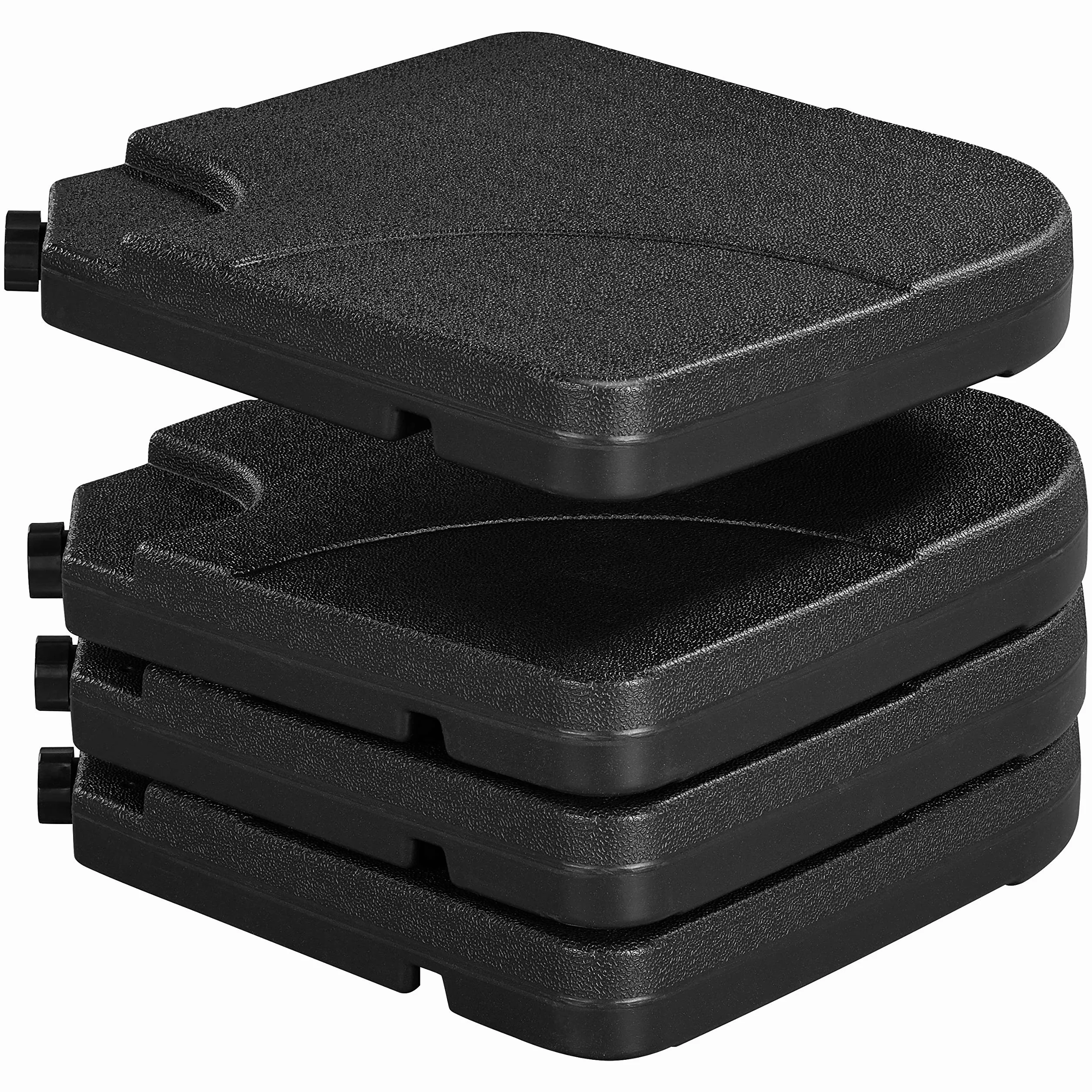 Yaheetech Lot de 4 Dalles carrées de Parasol Lestage Pieds Base 50 × 50 × 7,5 cm Noir