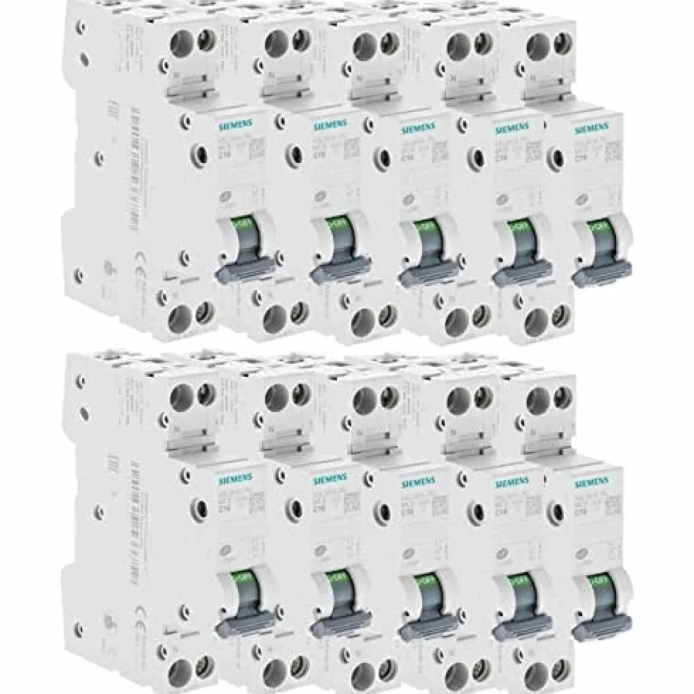 Siemens Ingenuity for life - Lot de 10 Disjoncteurs électriques phase + neutre 16A
