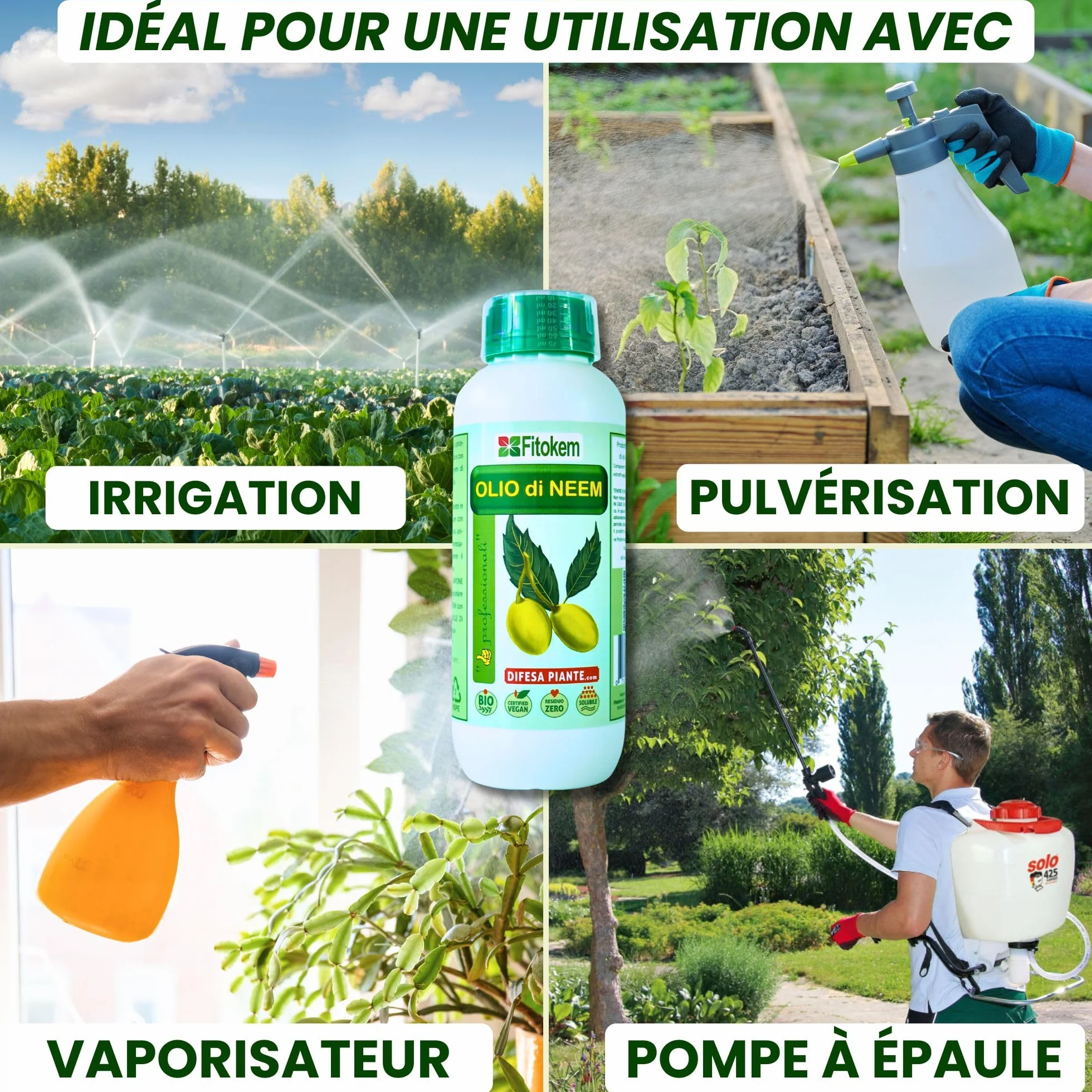 Huile de Neem Bio 1L Traitement Cochenilles Anti Pucerons Plantes Exterieur 100% Naturel Non Toxique