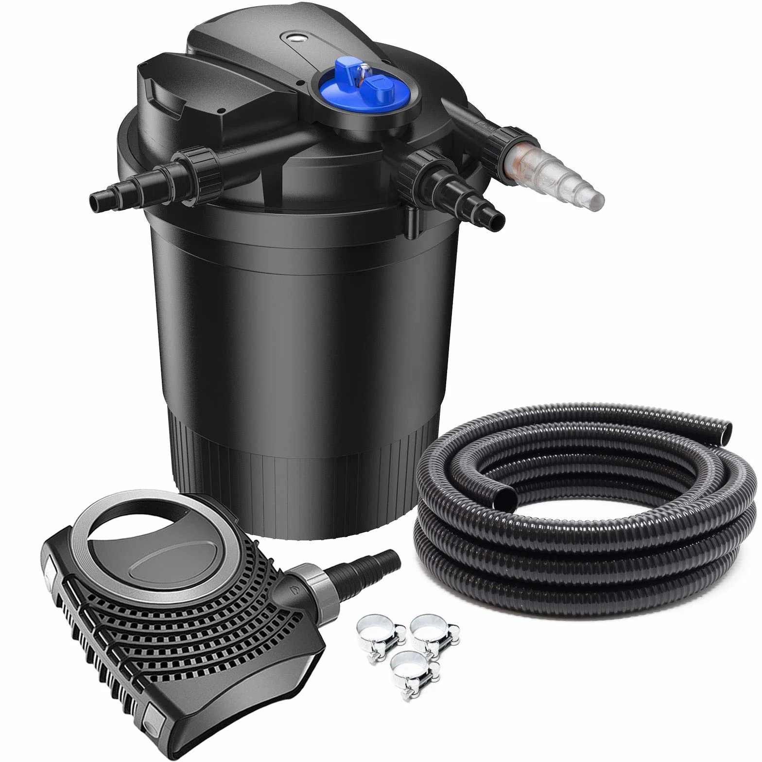 SunSun CPA-10000 Filtre de bassin à pression 12000 L 11W UV NEO10000 SuperECO pompe 10000l/h 80W 10m Tuyau 38mm