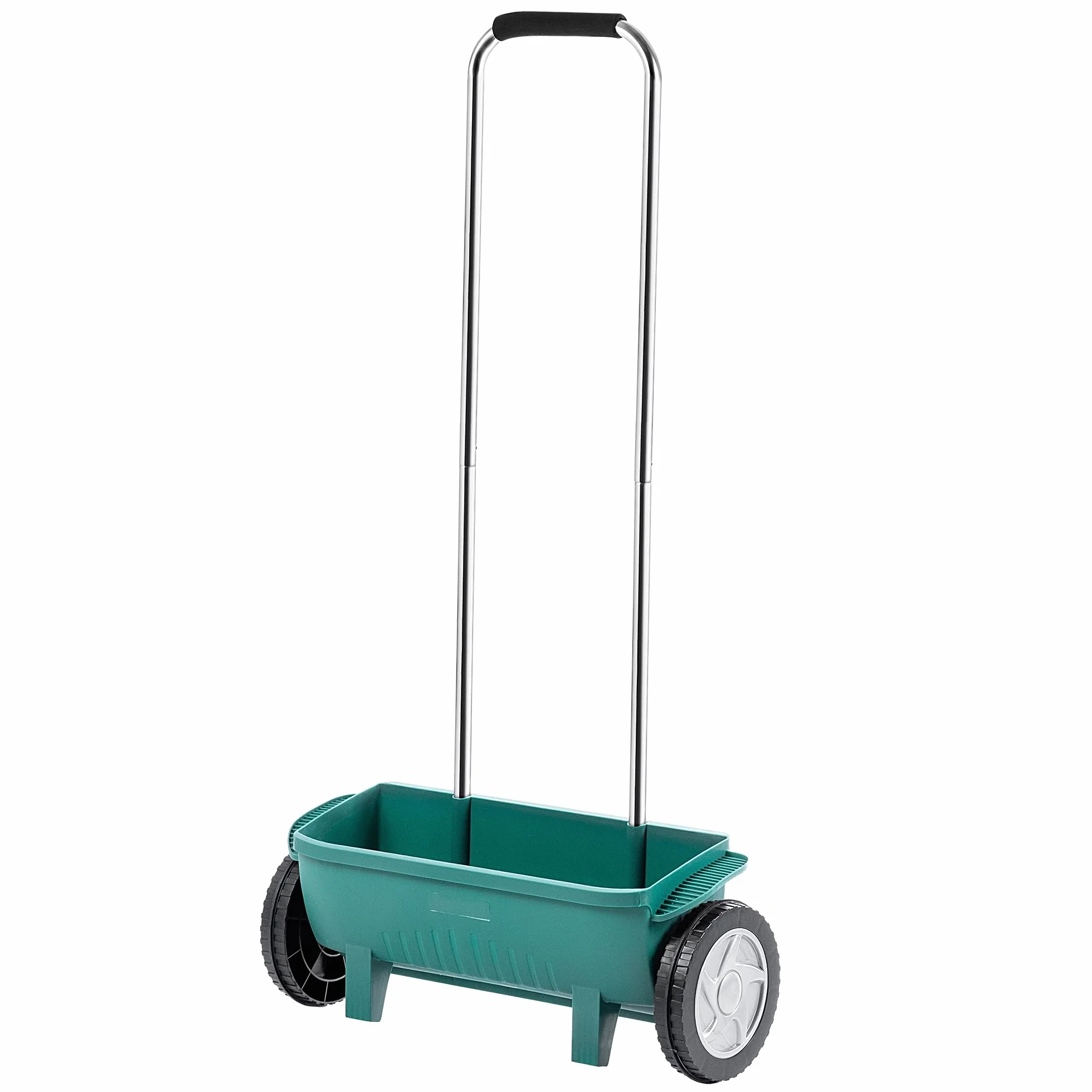 KADAX Épandeur de 12 l, épandeur d'engrais avec roues, pour gazon, graines, calcaire et sel