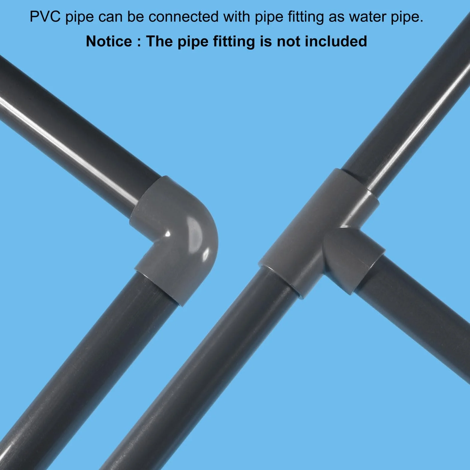 QUARKZMAN Tuyau Rigide PVC Tube Rond Tuyau Matériel Tuyauterie 15.4mm ID 20mm OD 9" Longueur Gris Clair Haute Résistance Aux Chocs pour Tuyau D'Eau, Bricolage, Gaine Câble 2Pièces