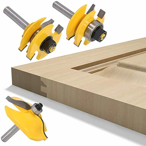 APLUS Fraise à Rainurer, Ogee Rail & Ogee Raised Panel [ 8 mm ], Fraise à Bois pour Outils de Menuiserie (Diamètre 8 mm)