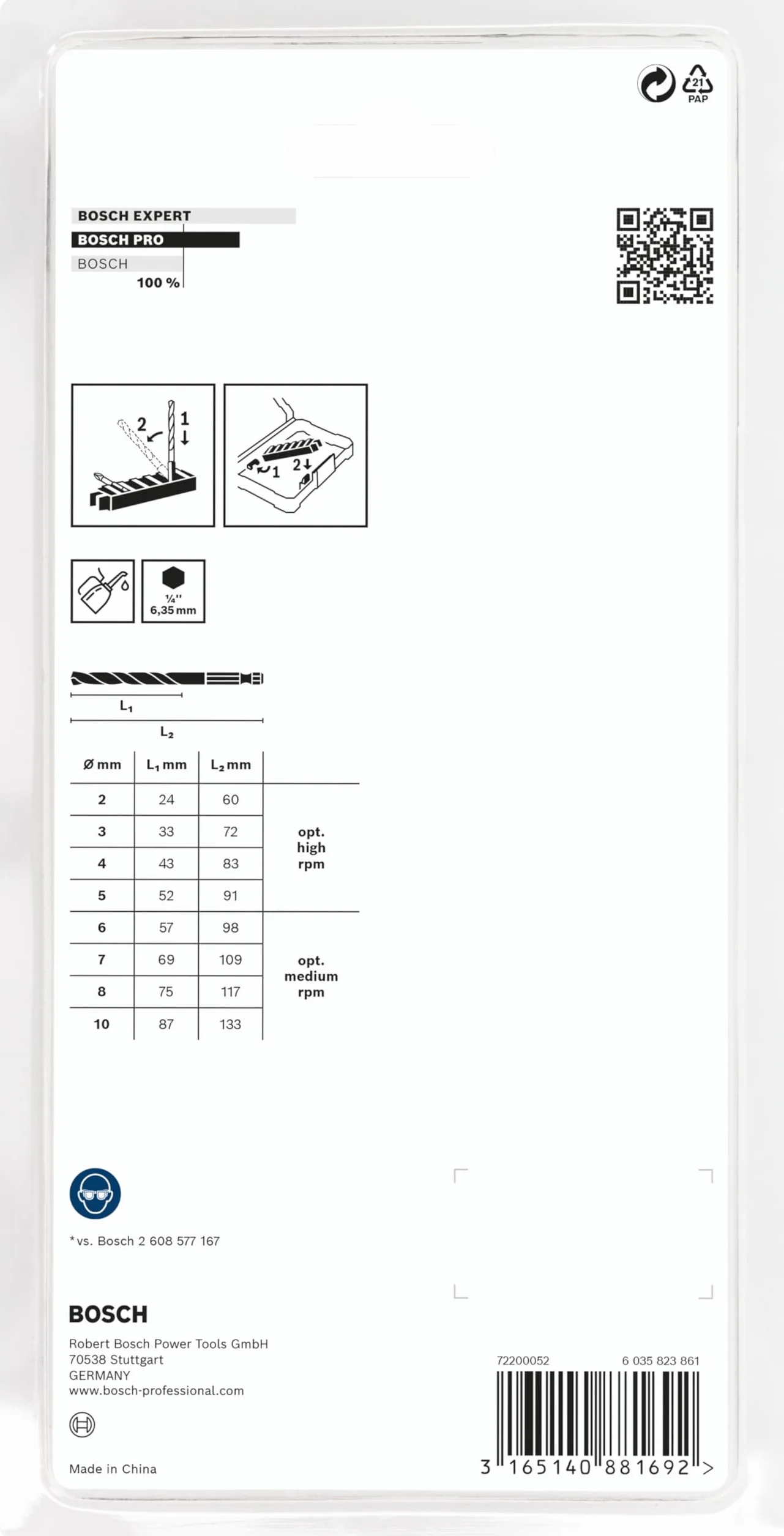Bosch HSS Impact Control Forets hélicoïdaux 8 pièces pour métal perceuse à percussion