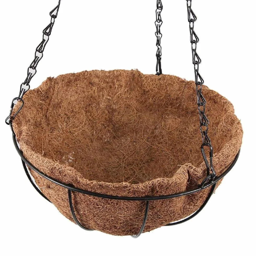 Lot de 2 jardinières suspendues en métal, panier pour plantes à suspendre, noix de coco