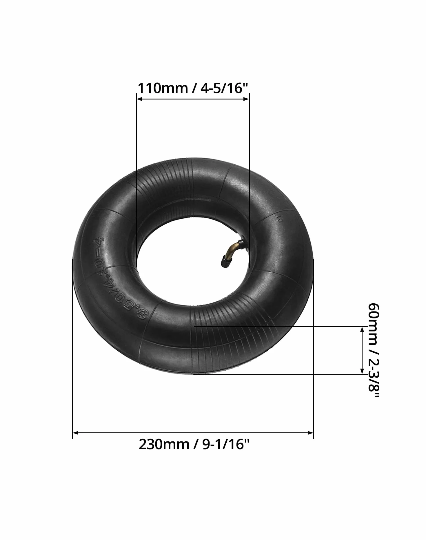 QWORK 2 pièces 4.10/3.50-4 Chambre à air pour tondeuses à gazon, valve pliée