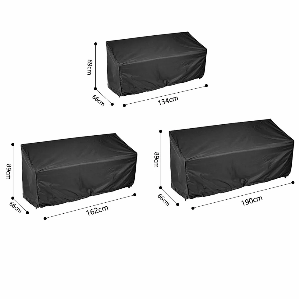 Housse de protection pour banc de jardin 2/3/4 places imperméable anti-UV avec cordon de serrage
