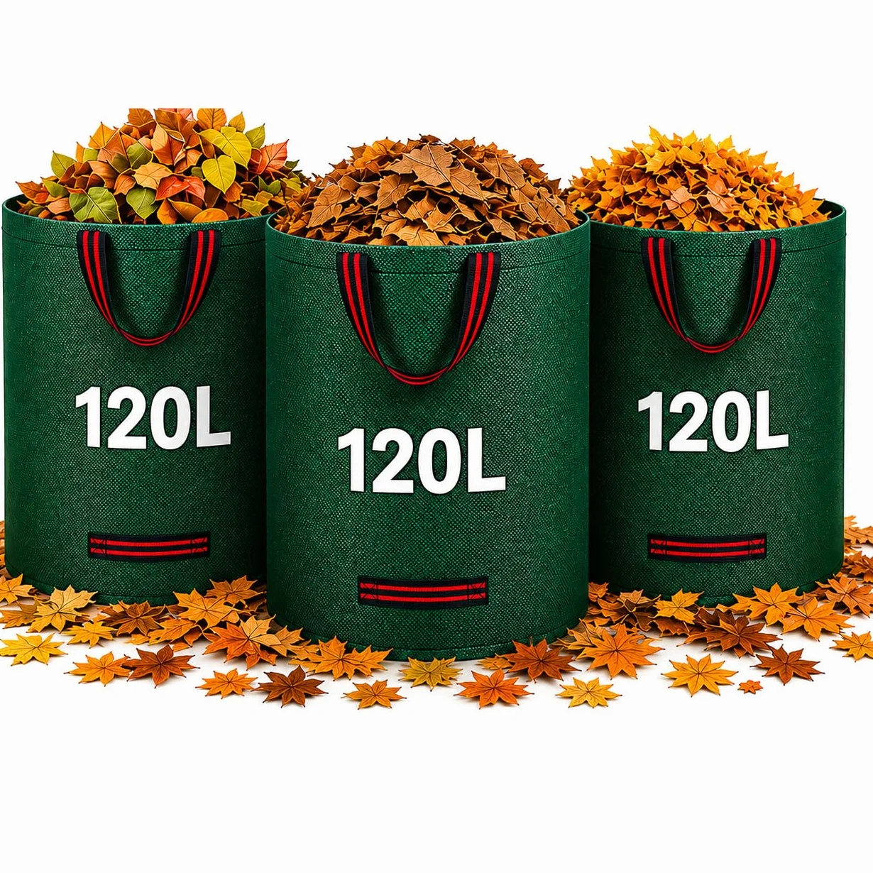 Sacs Jardin 120L Ultra Résistants Réutilisables Lot de 3 Polypropylène Renforcé