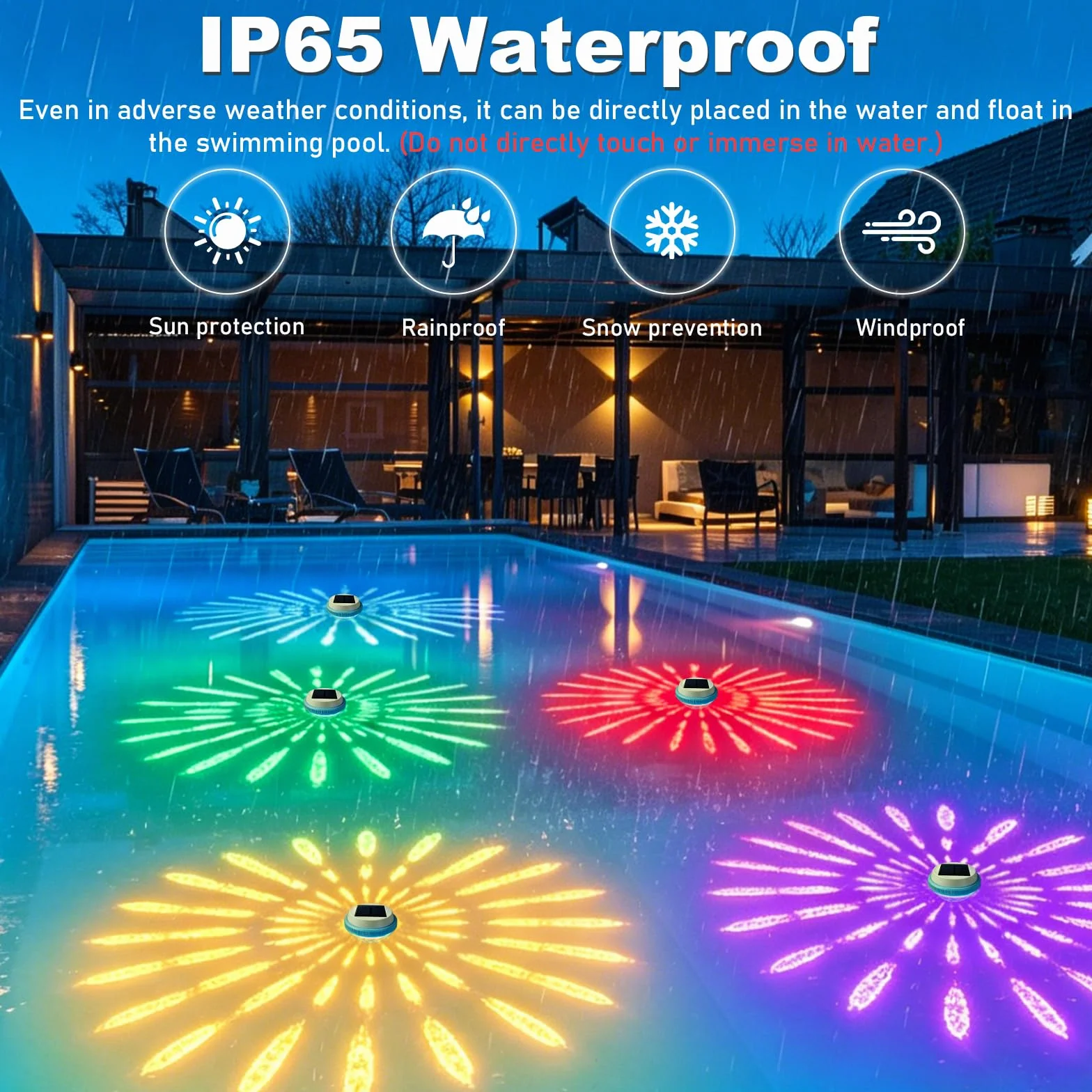 Lampe Flottante Piscine Solaire 7 Couleurs LED Éclairage Piscine Solaire