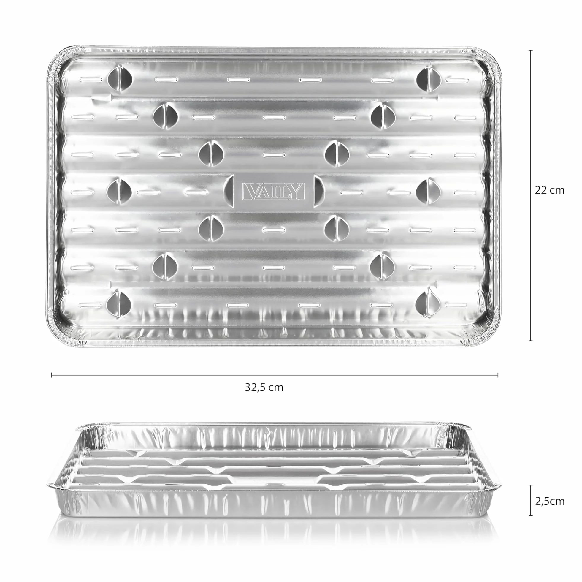 Vaily Barquettes de grill en aluminium lot de 20 - 32,5 x 22 cm pour BBQ